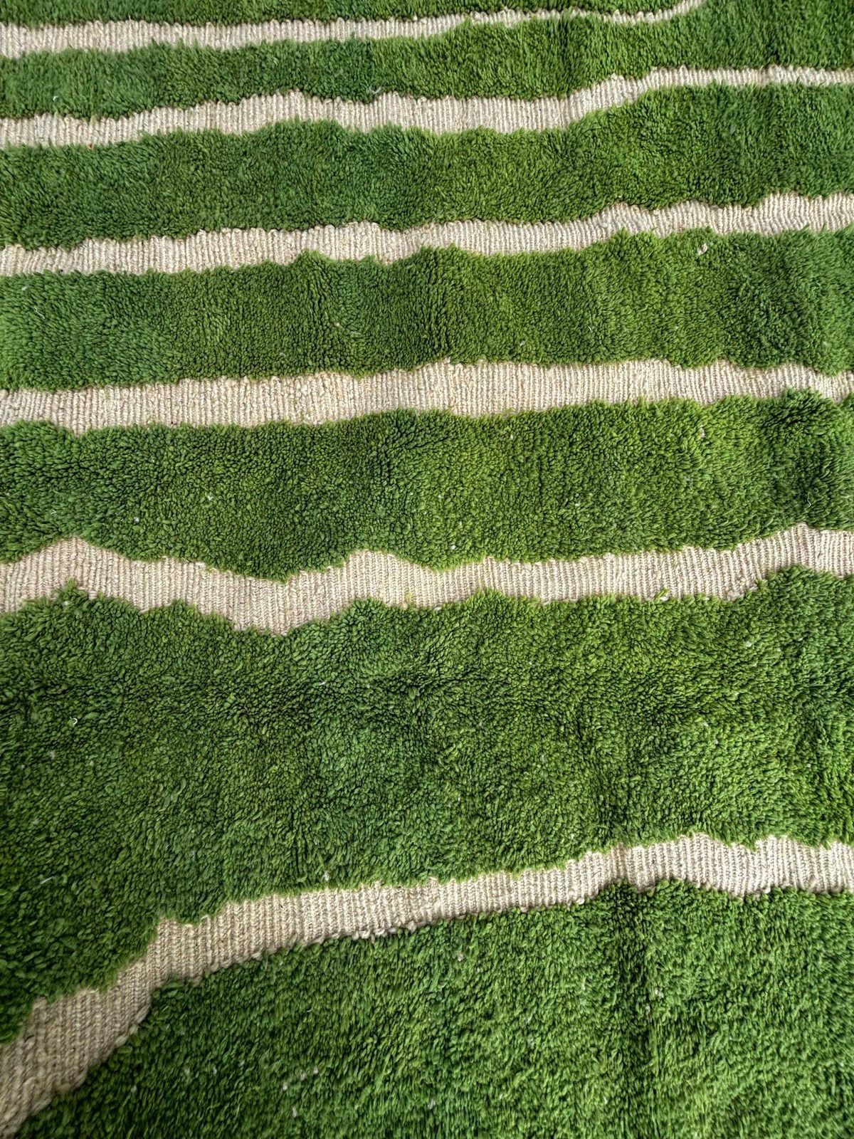 Moroccan Green Rug 200x300 Cm – Handmade Wool Area Rug, Modern Berber Rug, Large Luxury Moroccan Rug photo vinterior