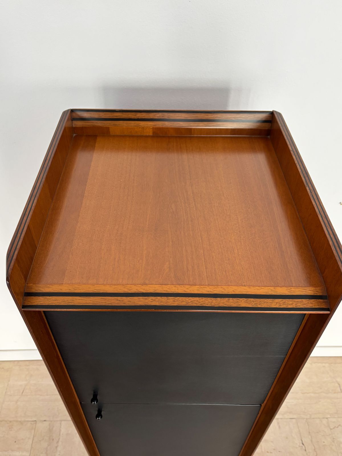 photo vinterior Afra & Tobia Scarpa For Maxalto Wood And Leather Storage "Artona "Serie, Italy 1970s