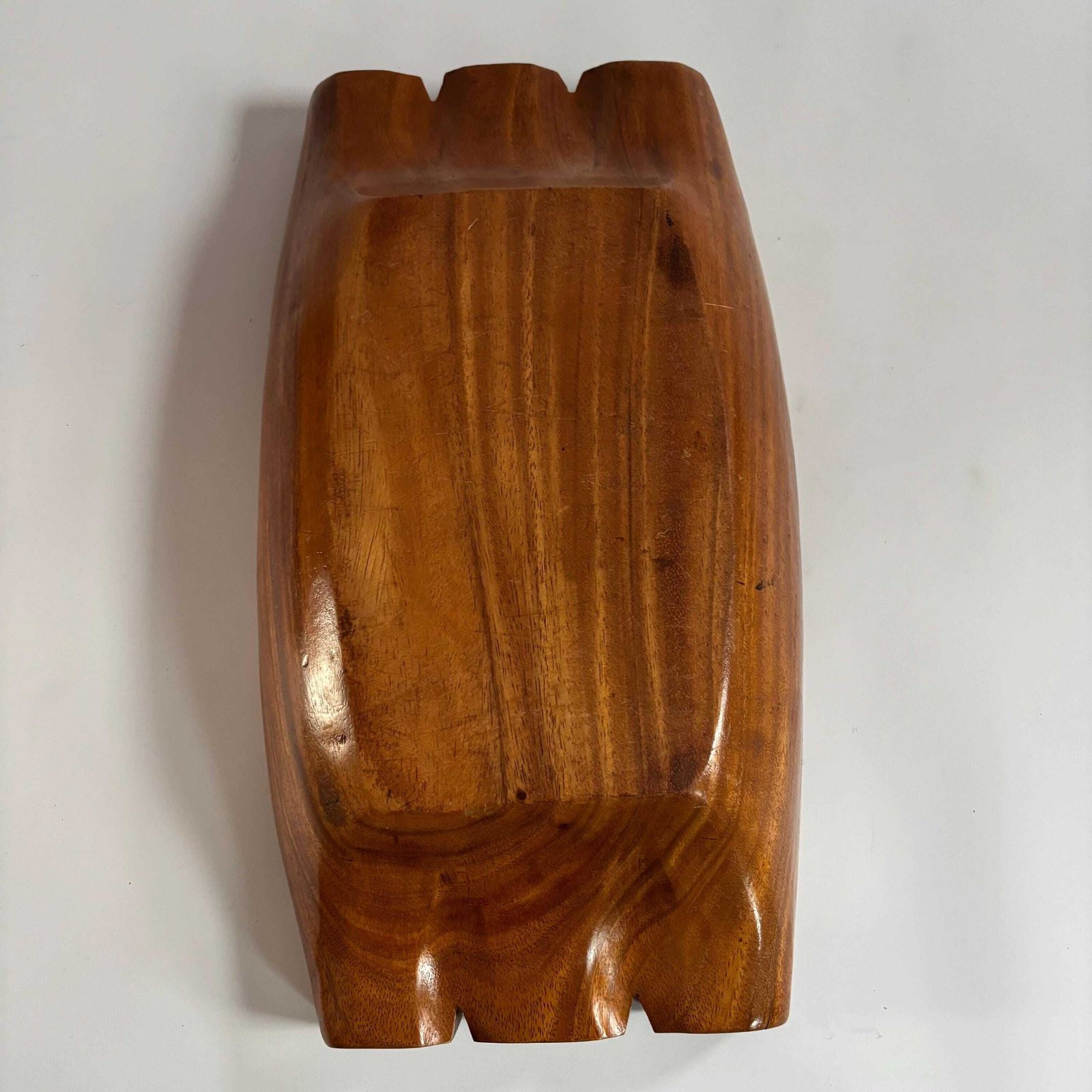 photo for sale Antique Teak Wood Bowl: Scandinavian Brutalist Centerpiece