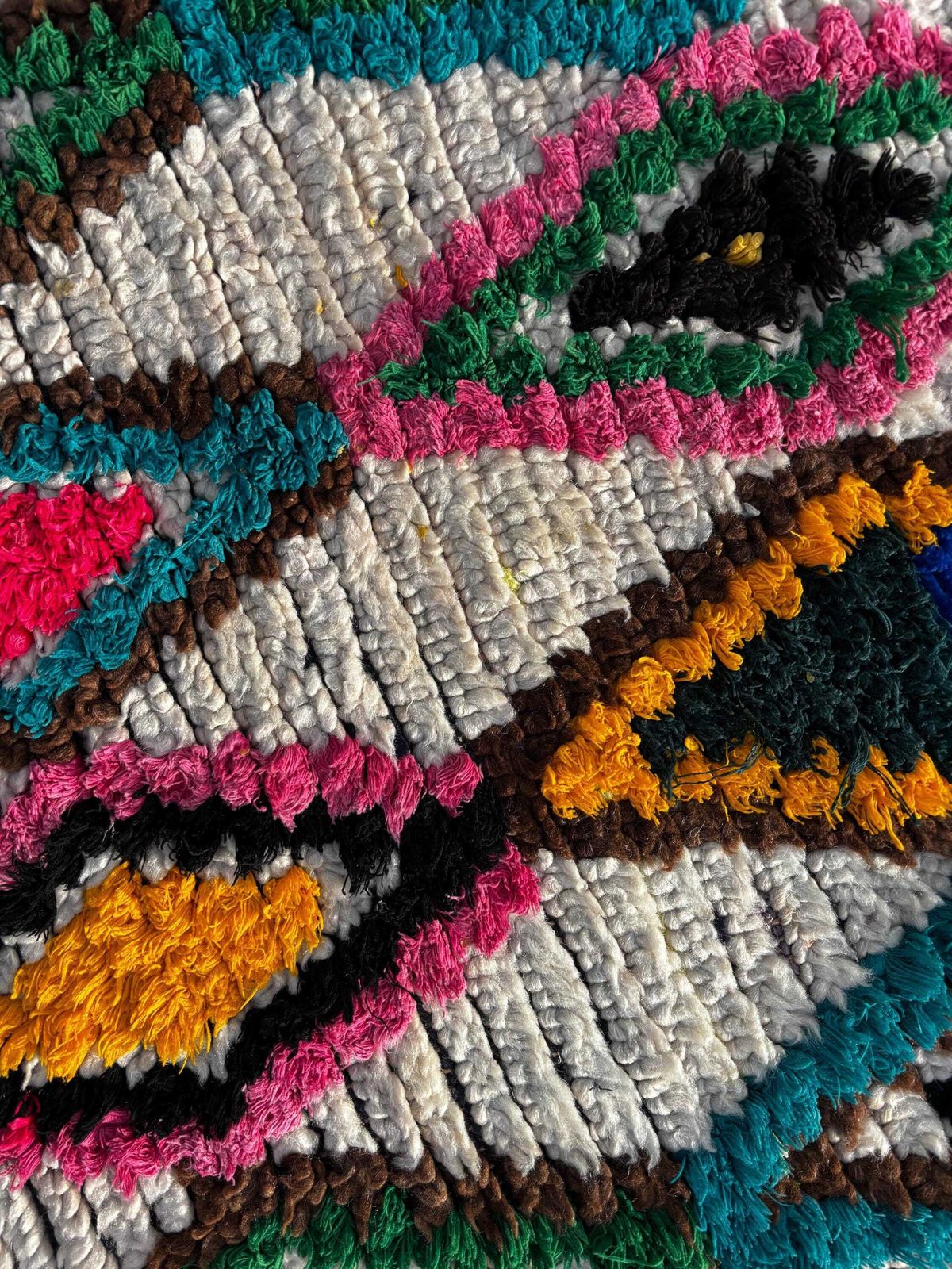 Moroccan Beni Ourain Rug In Wool, 90x160 Cm, Vintage Berber Rug, Black And White Rug, Natural Wool Rug, Hallway Runner photo vinterior