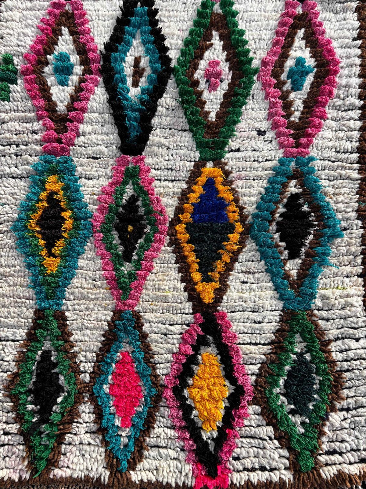 photo for sale Moroccan Beni Ourain Rug In Wool, 90x160 Cm, Vintage Berber Rug, Black And White Rug, Natural Wool Rug, Hallway Runner