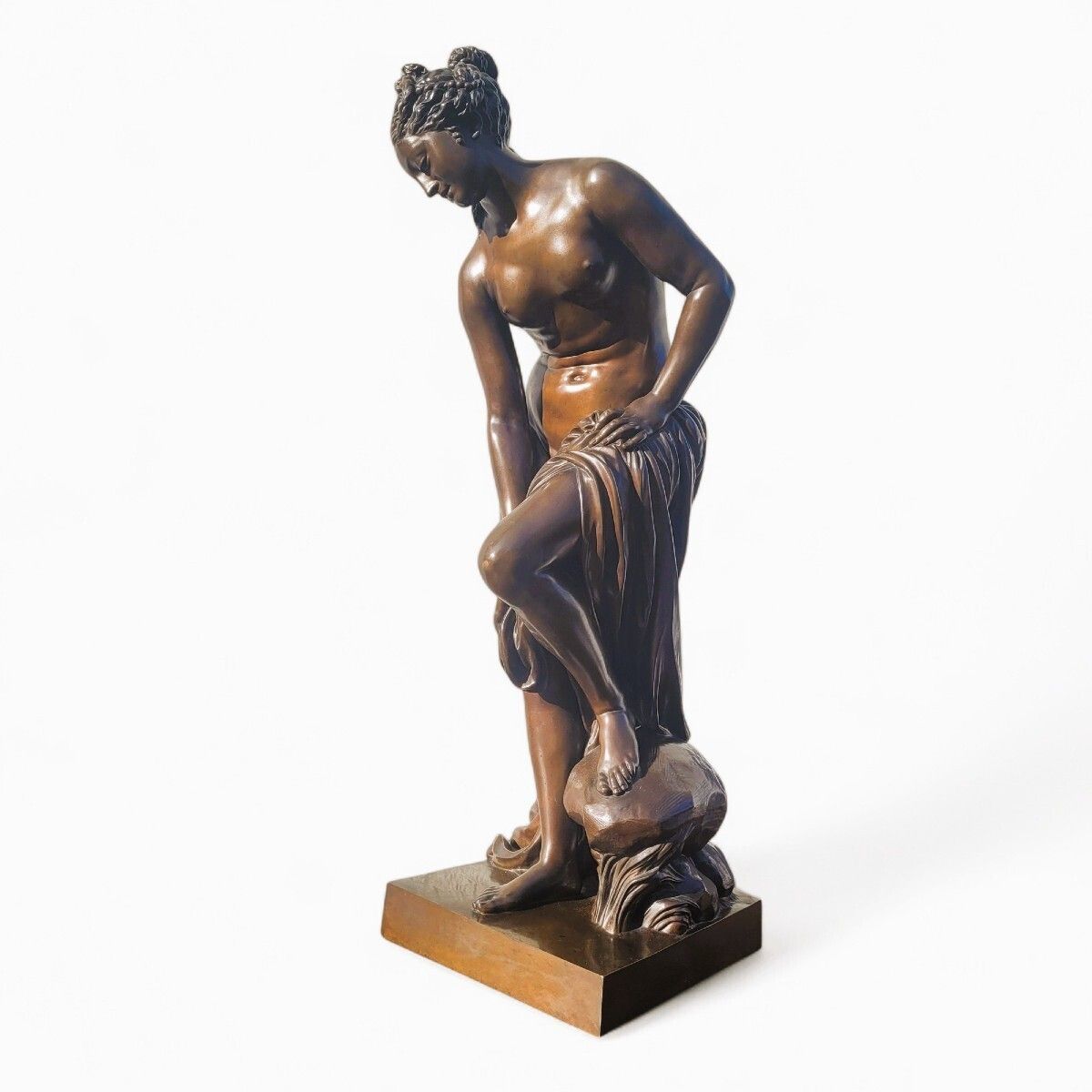 Allegrain   Barbedienne, Venus At The Bath, Signed Bronze, 19th Century
