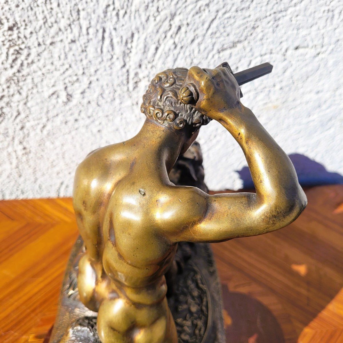 photo for sale Coinchon, Alexander And The Lion Of Bazaar, Signed Bronze, 19th Century