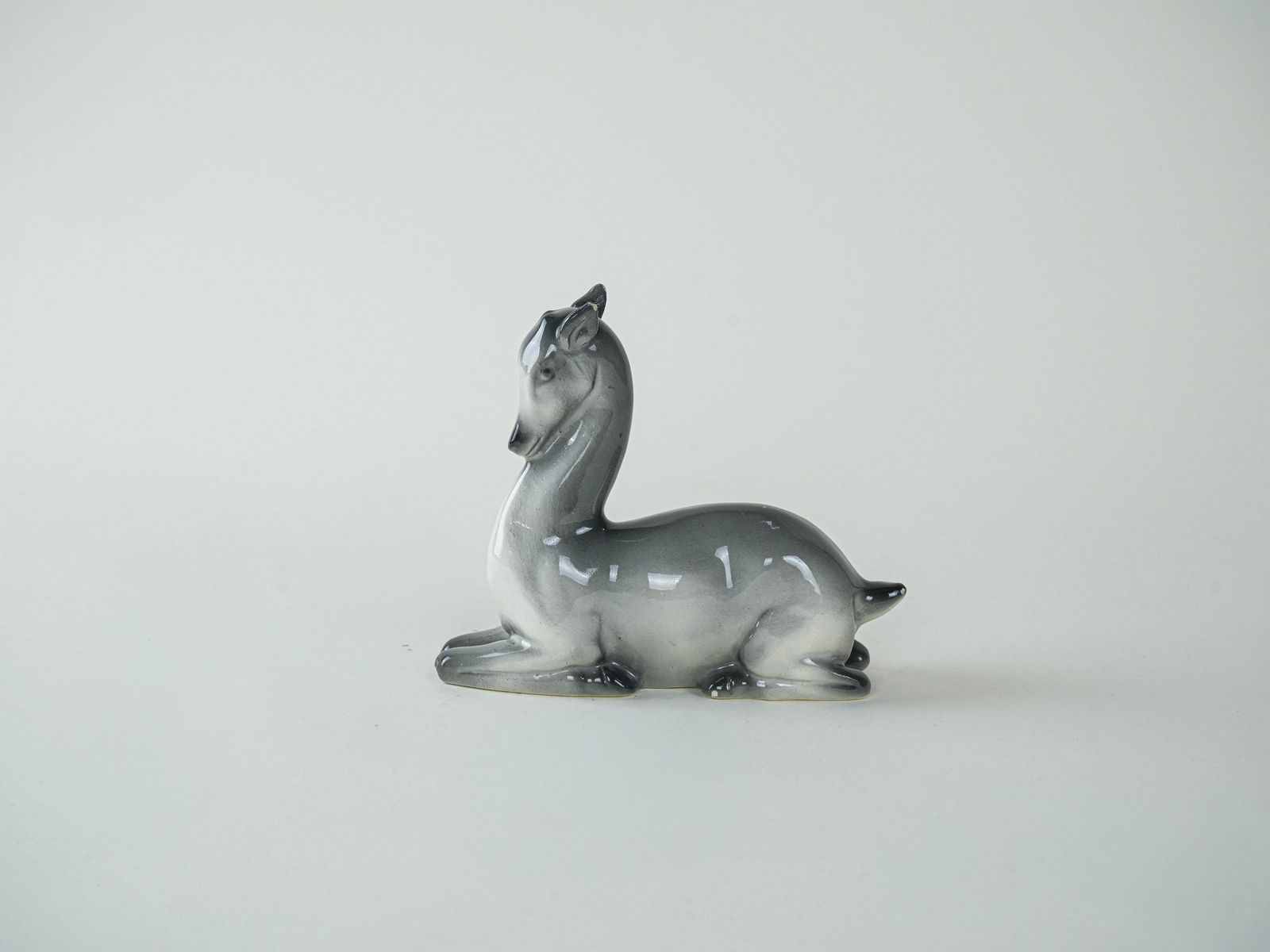 Ceramic Deer Figurine Danish Design 1970s Production Denmark photo vinterior