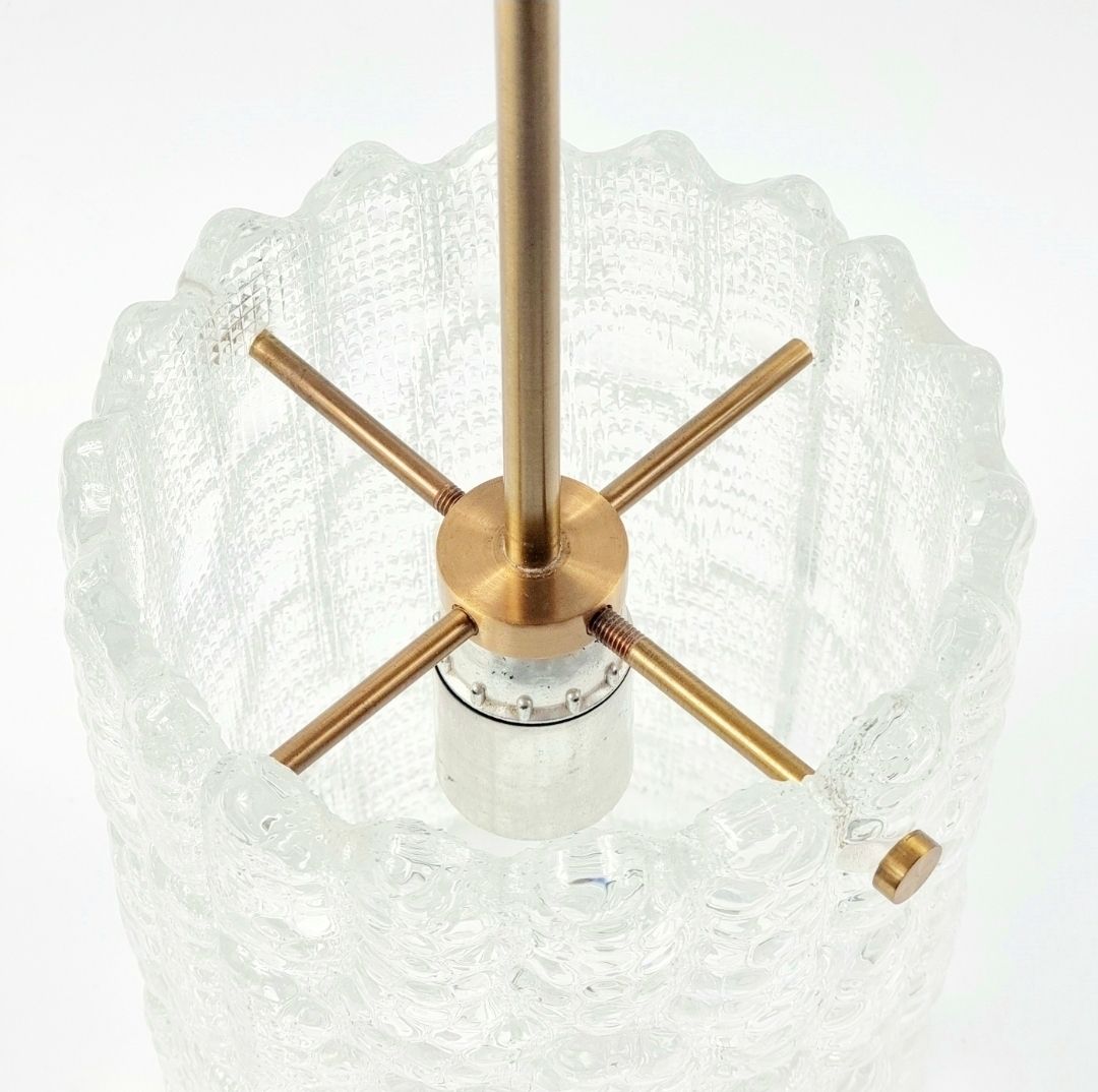 Mid Century Crystal Glass & Brass Ceiling Light By Carl Fagerlund For Orrefors, Sweden, 1960s photo buy