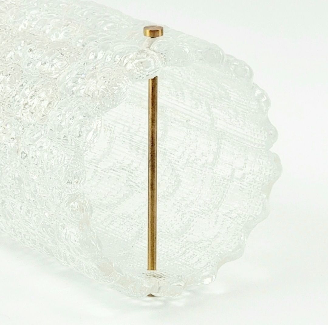 Mid Century Crystal Glass & Brass Ceiling Light By Carl Fagerlund For Orrefors, Sweden, 1960s photo vintage