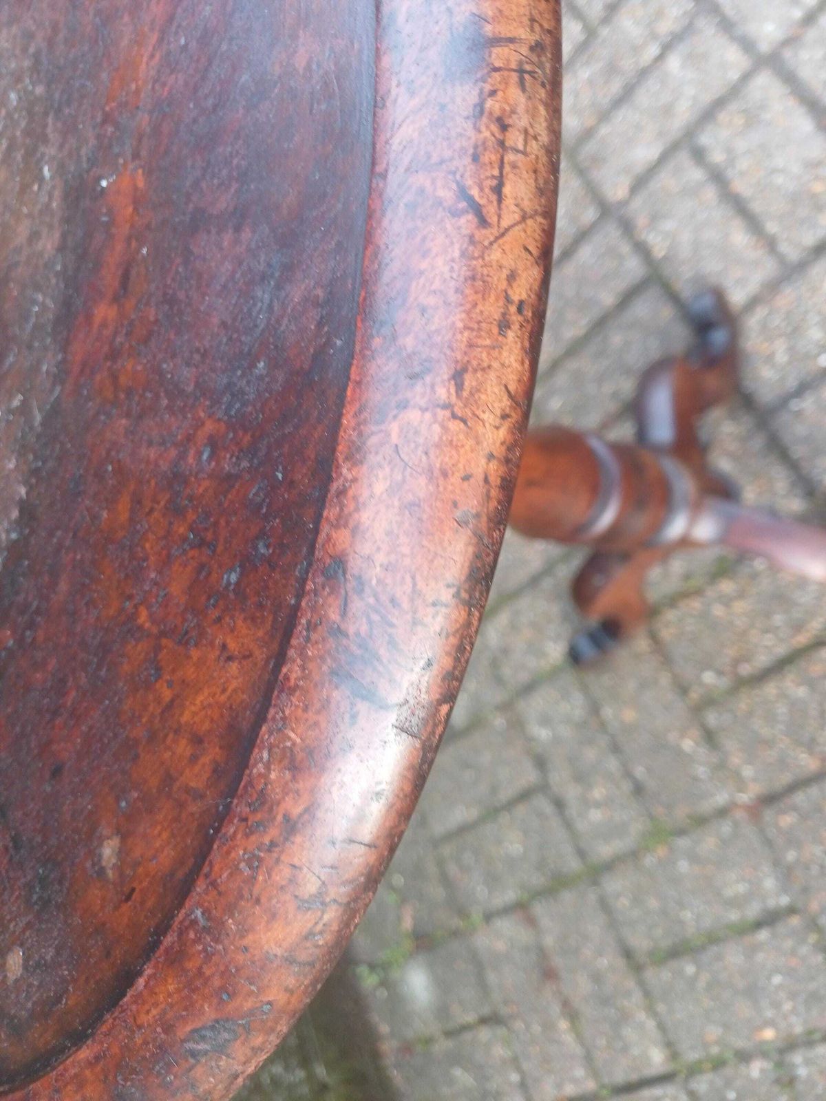 Victorian Mahogany Wine Table Side Table Antique Occasional Lamp Table Tripod Base Turned Column Sturdy Top Deep Patina photo furniture