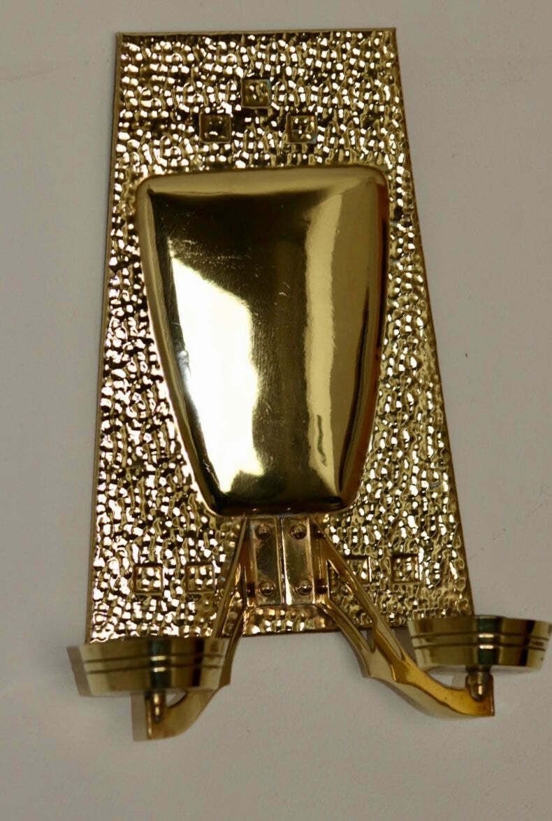 Pair Of Art Nouveau Brass Sconces, Early 20th Century. photo furniture