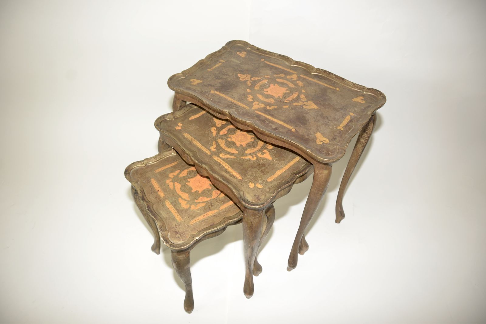 Original 1950's Italian Florentine Nest Of Tables photo furniture