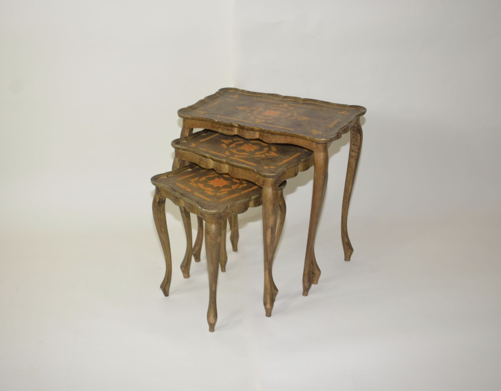Original 1950's Italian Florentine Nest Of Tables photo Furniture
