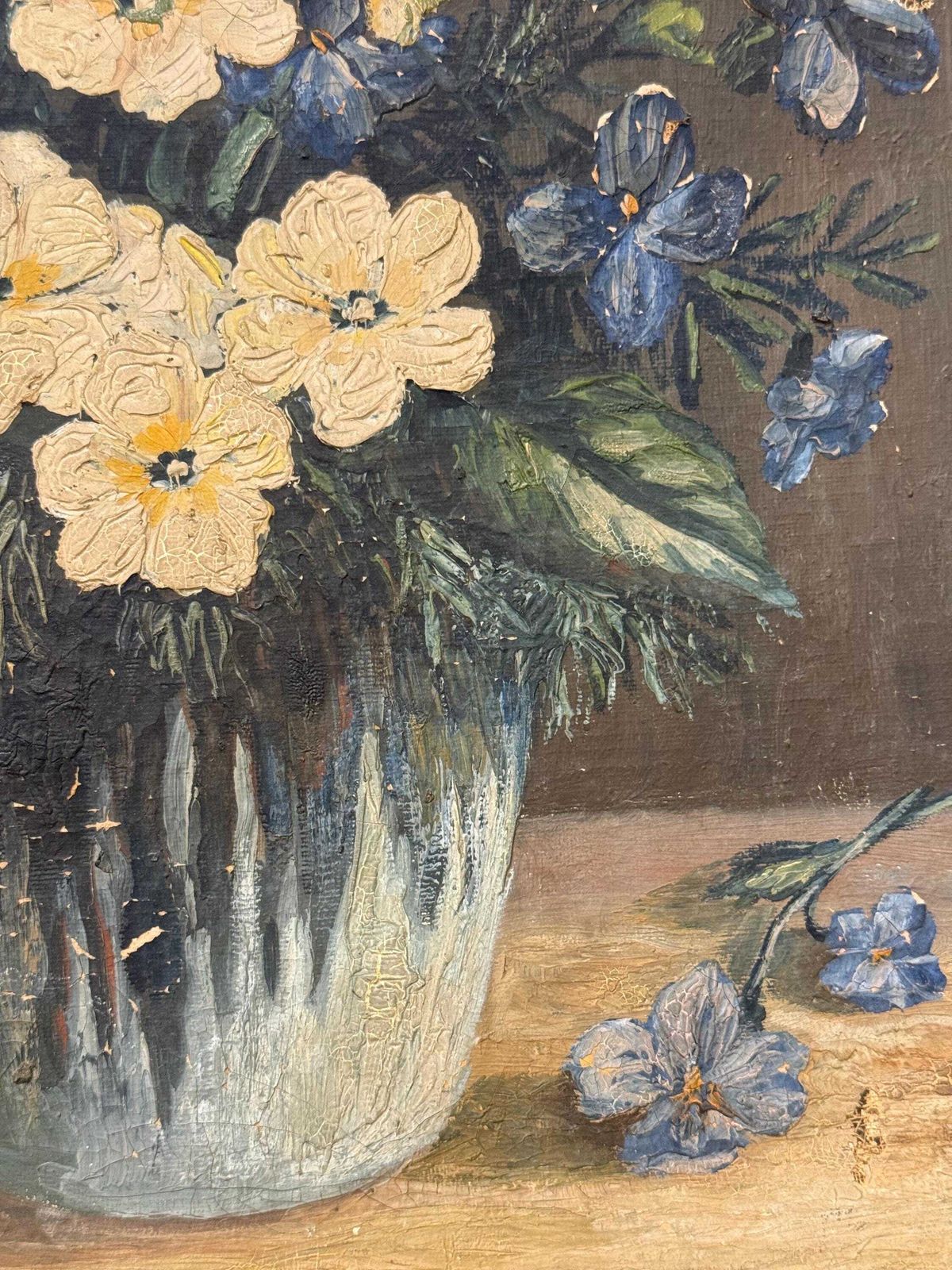 Antique Floral Still Life Oil Painting photo Art
