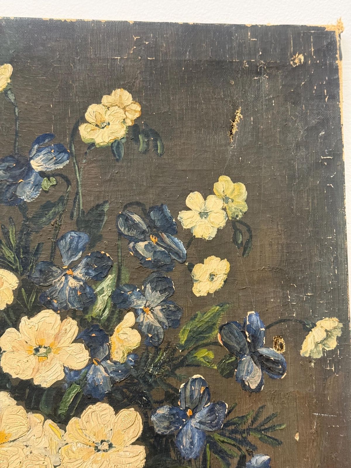 Antique Floral Still Life Oil Painting photo vintage