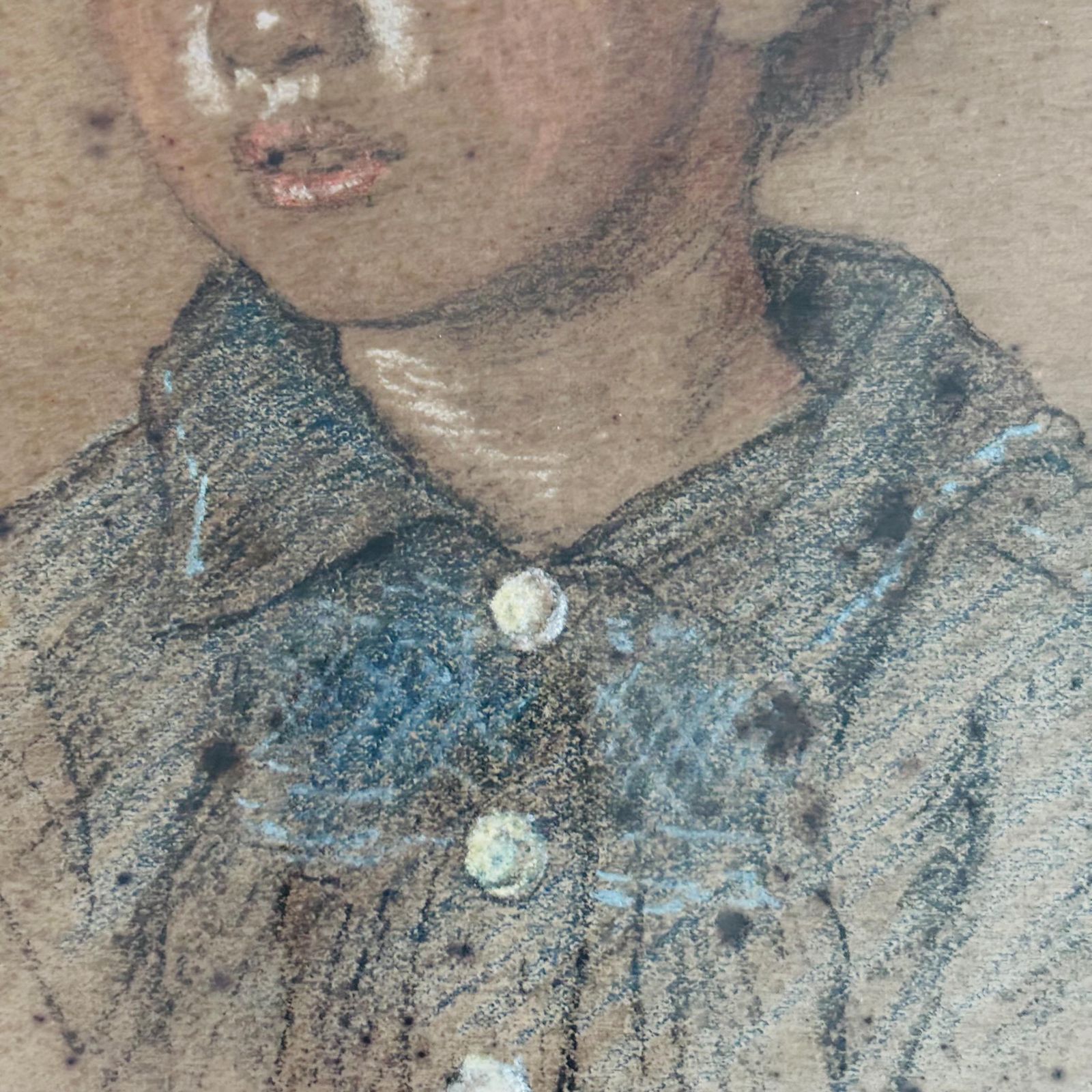 photo for sale Antique Pastel Portrait Of A Child By Kathleen Streadfield | British Suffragette Artist | Royal Academy Trained |1909