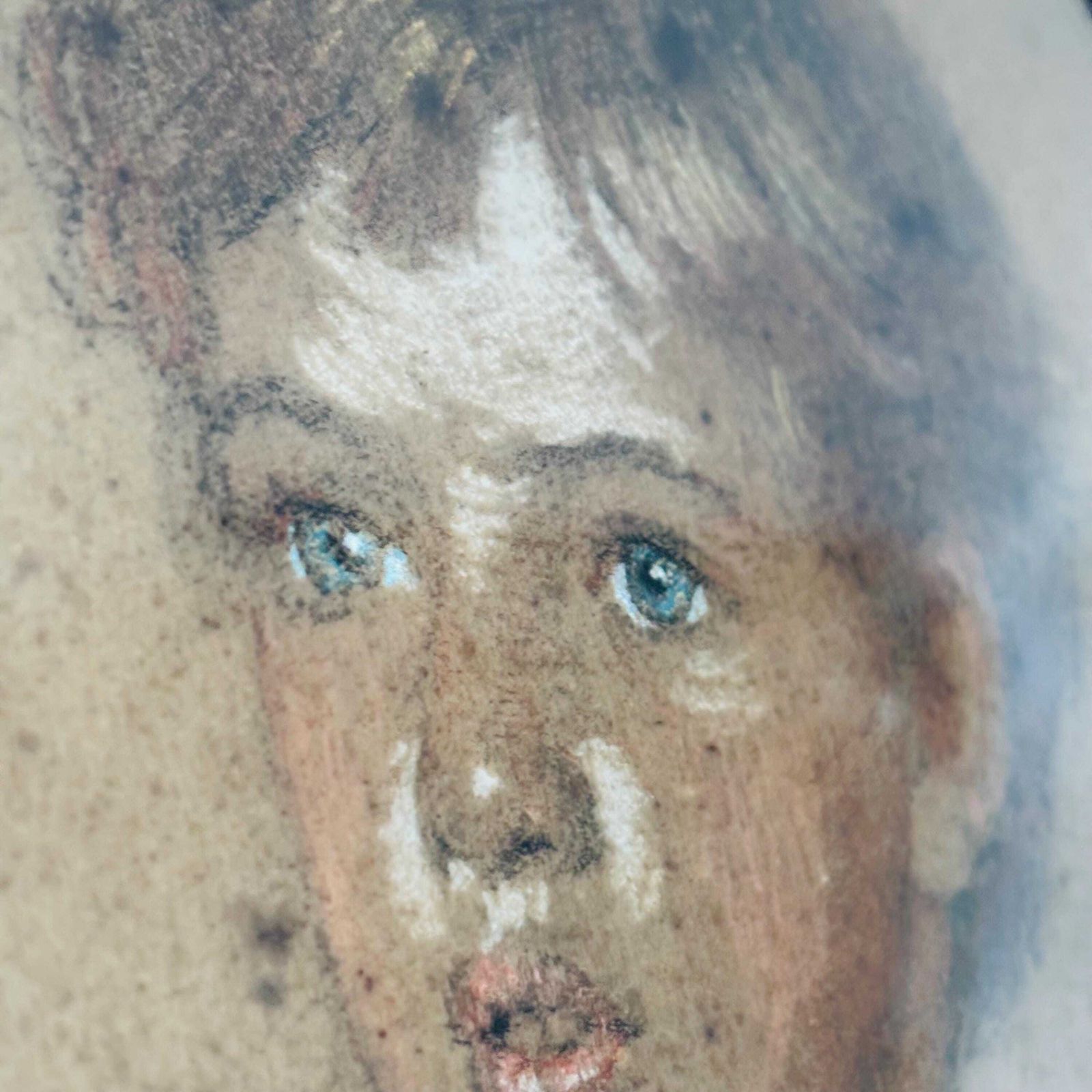Art Antique Pastel Portrait Of A Child By Kathleen Streadfield | British Suffragette Artist | Royal Academy Trained |1909 photo