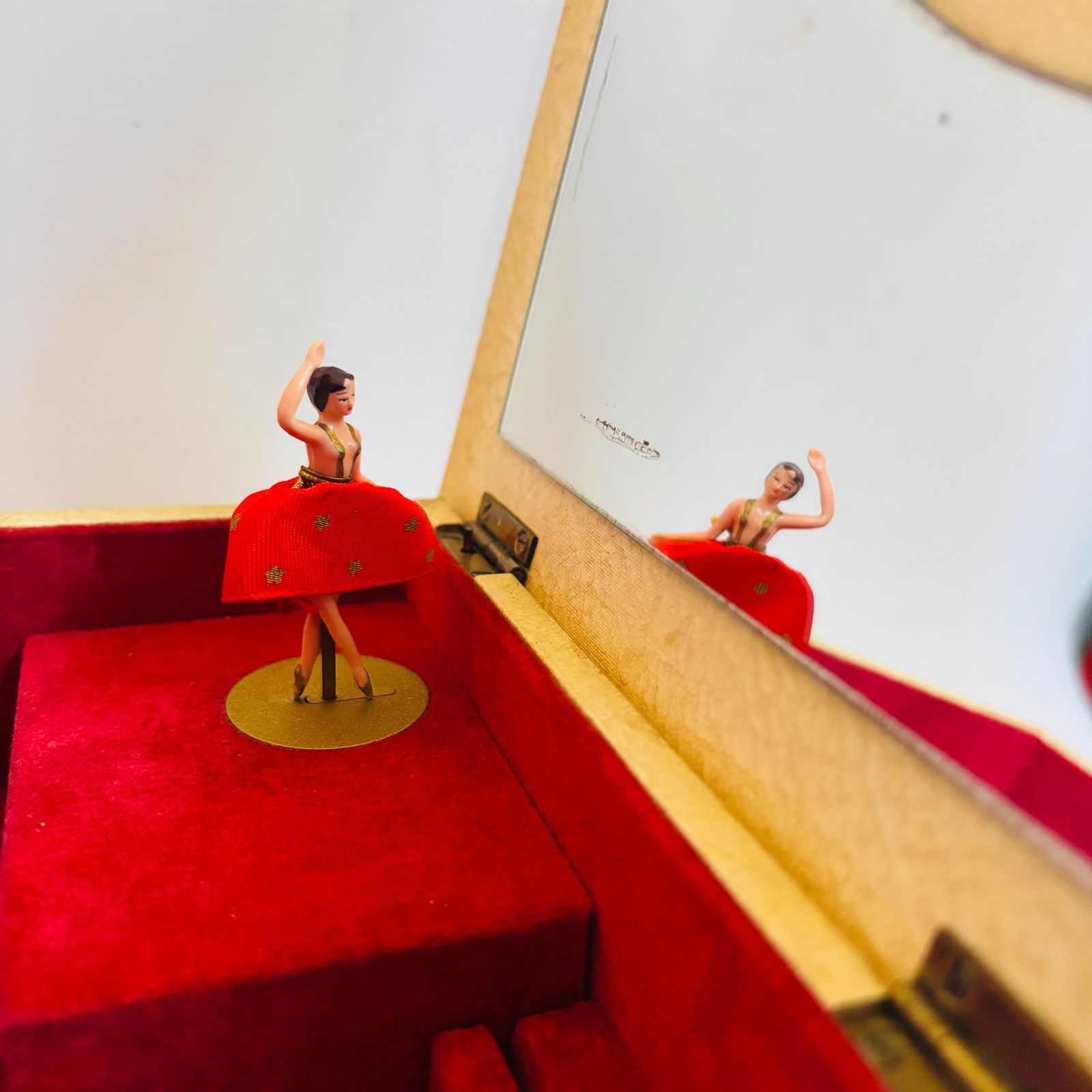 Beautiful Piano Design Swiss Early Reuge 1940s Musical Jewellery Box Ballerina :Slow Music photo buy