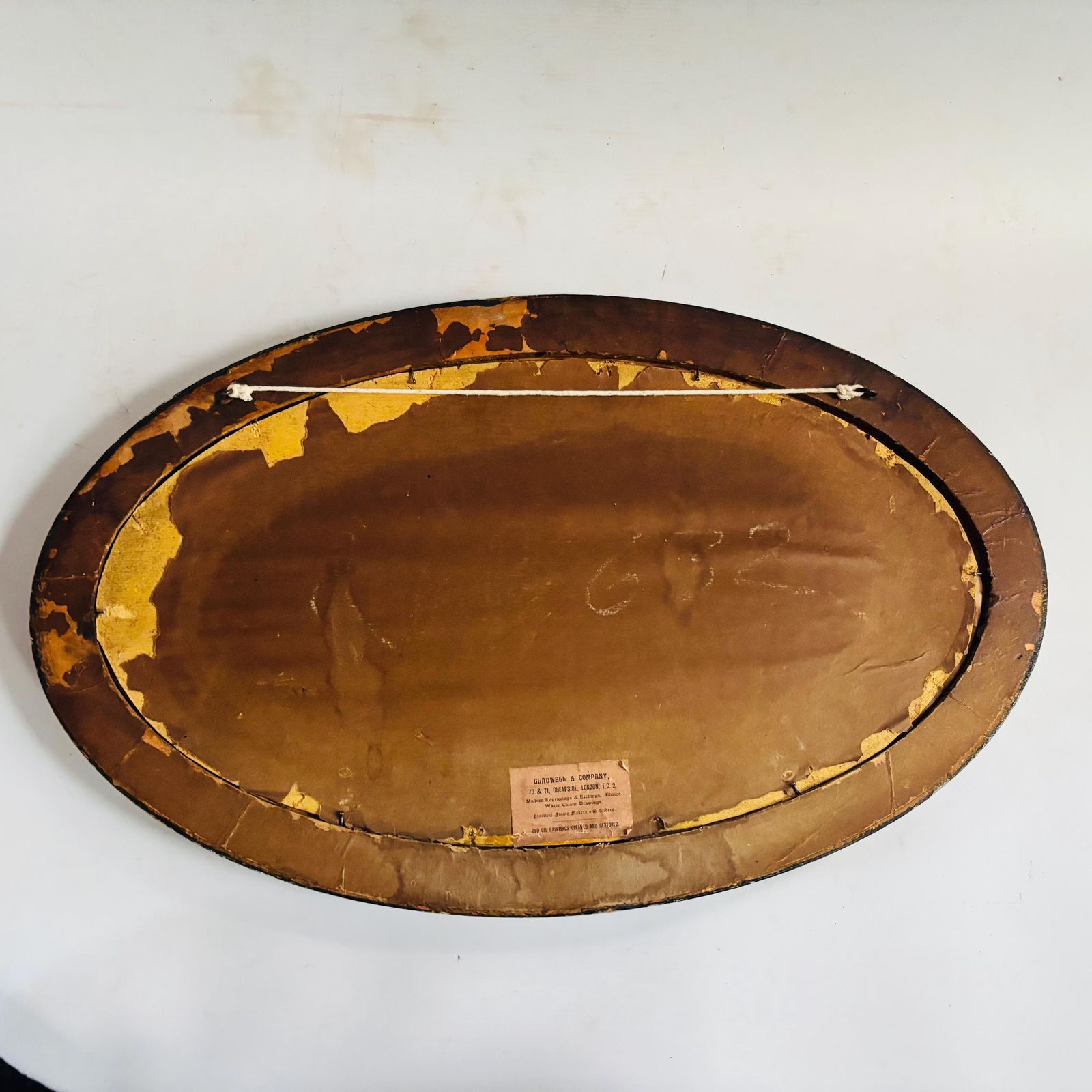 165.0 Antique Oval Landscape Painting In Original Ebonised Frame – English Moorland Scene C.1900 photo