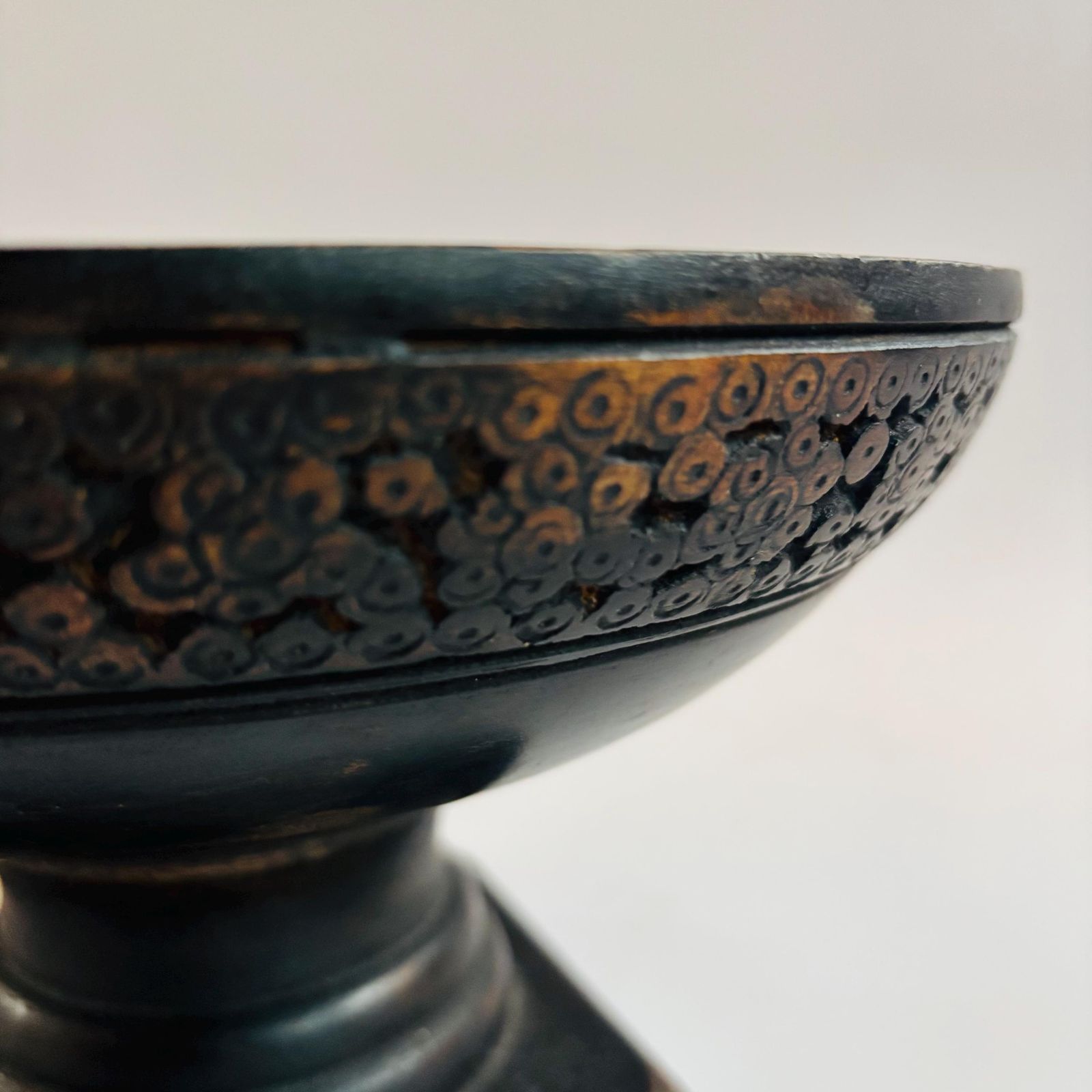Antique Elm Wood Centerpiece: Rustic Handcrafted Fruit Bowl photo for sale