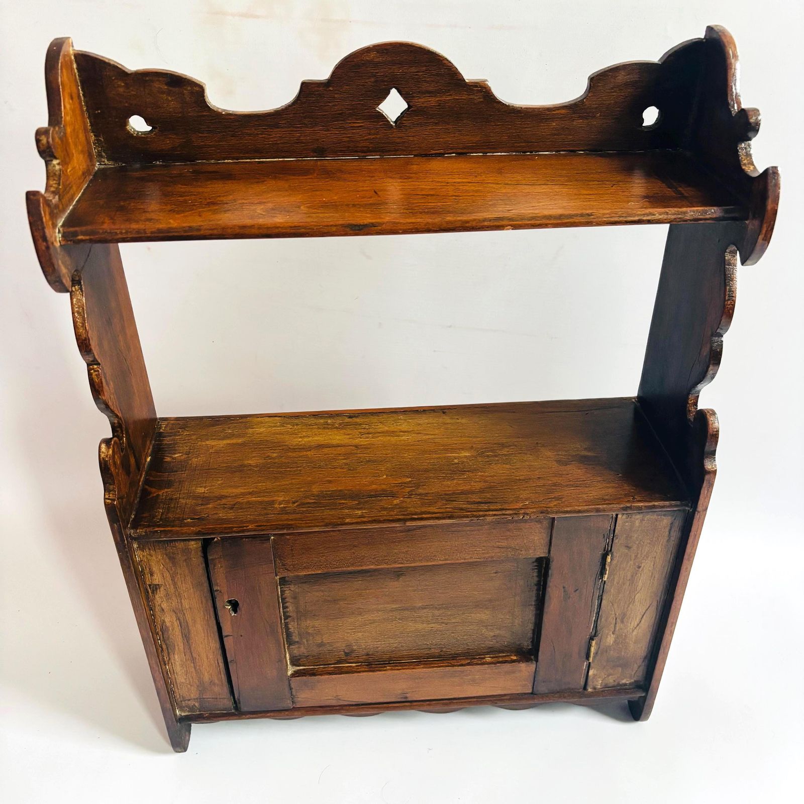 Antique Arts & Crafts Solid Hardwood Or Oak Hallway Cabinet Shelf Chic Decor Interior Design photo furniture