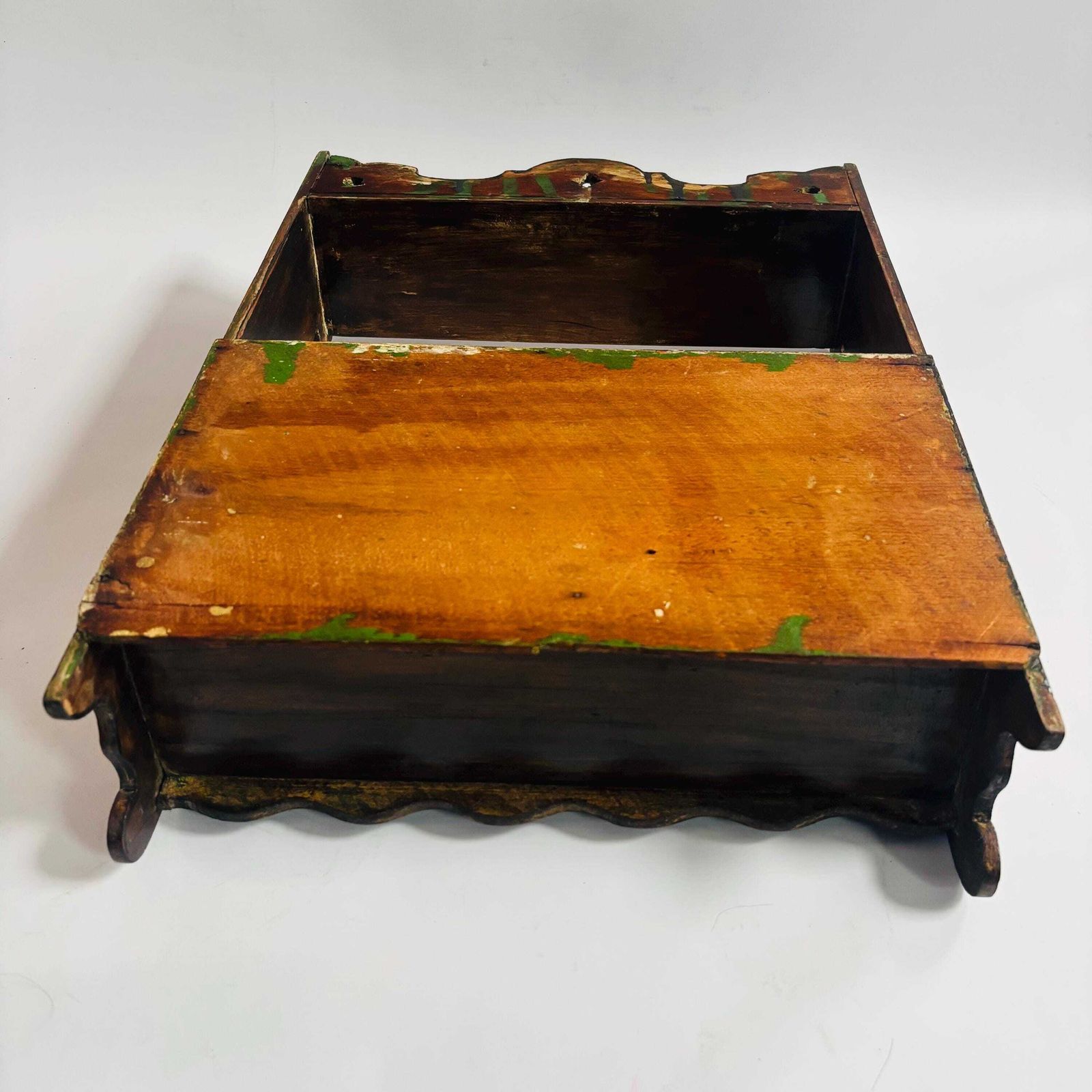 photo for sale Antique Arts & Crafts Solid Hardwood Or Oak Hallway Cabinet Shelf Chic Decor Interior Design