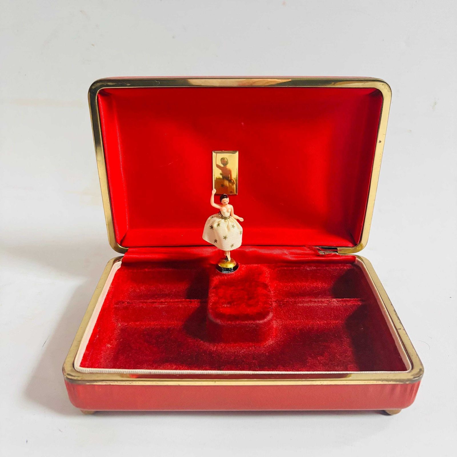 Vintage Reuge Swiss Musical Jewelry Box With Ballerina photo furniture
