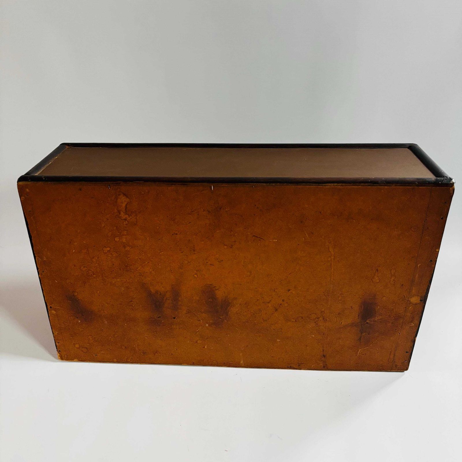 photo for sale Antique Elm Apothecary Cabinet: Rustic Tabletop Display Cupboard