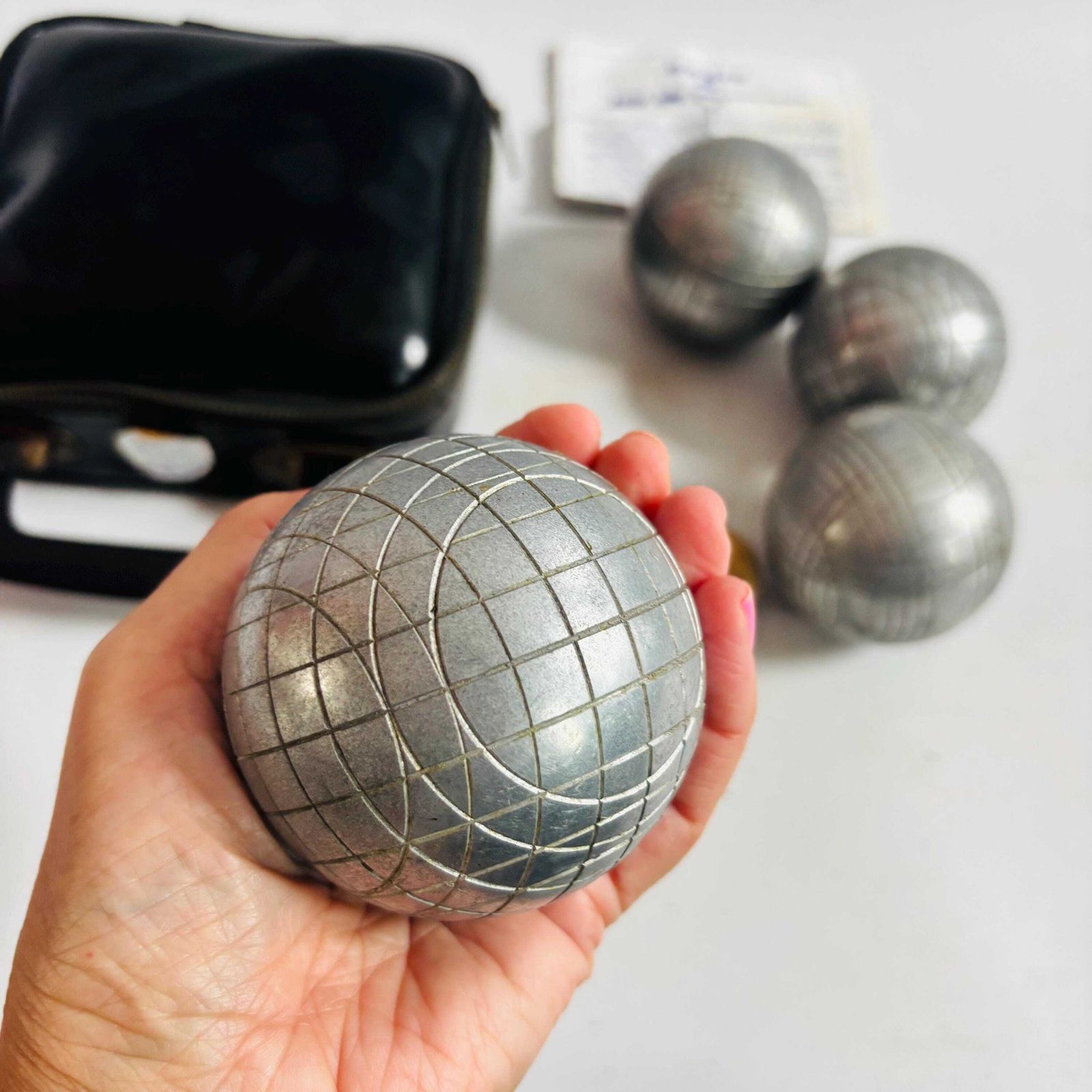 Vintage Pétanque Game Set: Steel Boules With Case & French Instructions photo furniture