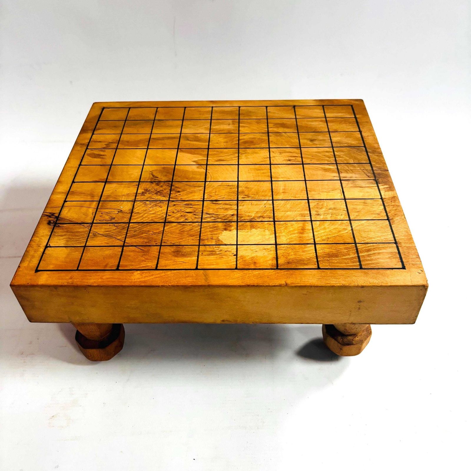 Mid Century Wood Shogi Go Table: 100 Year Old Wood Japanese Board