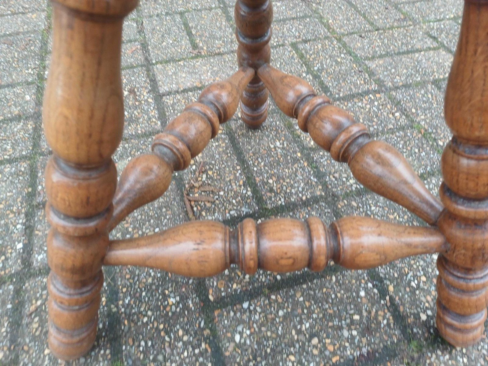 Lighting Antique Oak Lamp Table Arts And Crafts Floor Lamp Stand Early 20th Century Solid Oak Octagonal Top Turned Legs Side Table photo