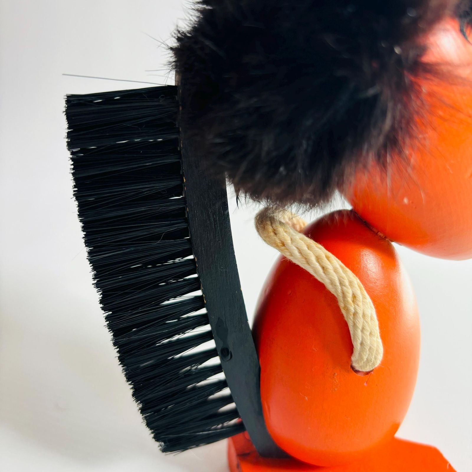 Rare Hans Bolling Teak Troll Gong Brush: Danish Modern Design photo Home Decor