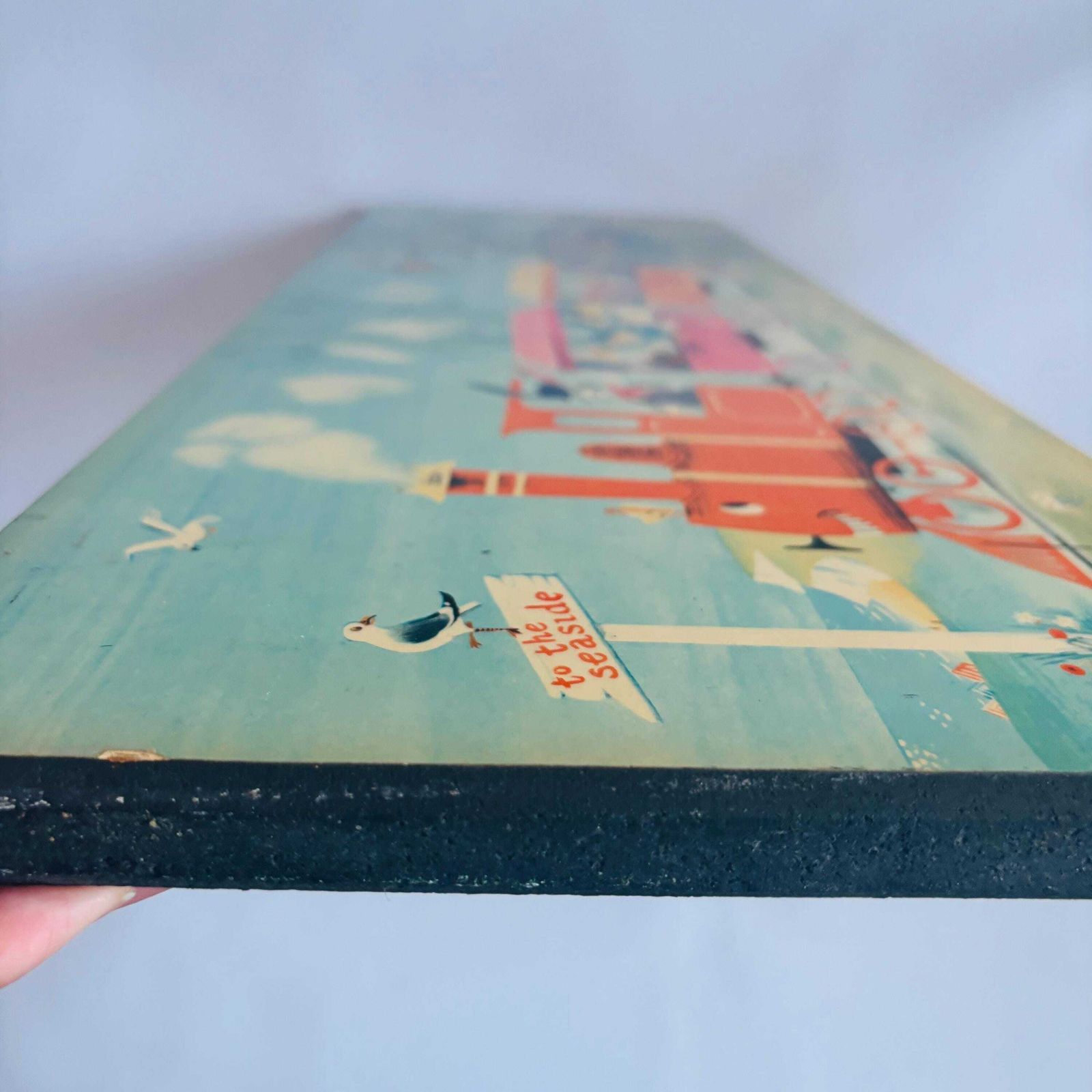 Vintage Patricia Barton Print: Seaside Express Train, Nursery Decor (76x26 Cm) photo vintage