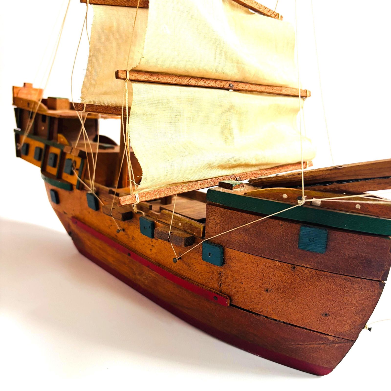 Antique Colombian Galleon Ship: Folk Art Maritime Decor photo furniture