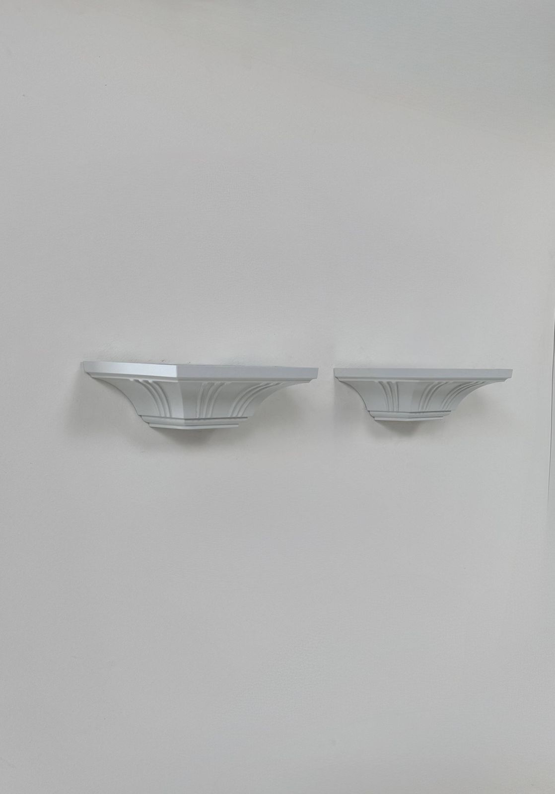 Pair Of Vintage Wall Lights, Moulded Pressed White Matte Abs, France, 1980. photo 372.0
