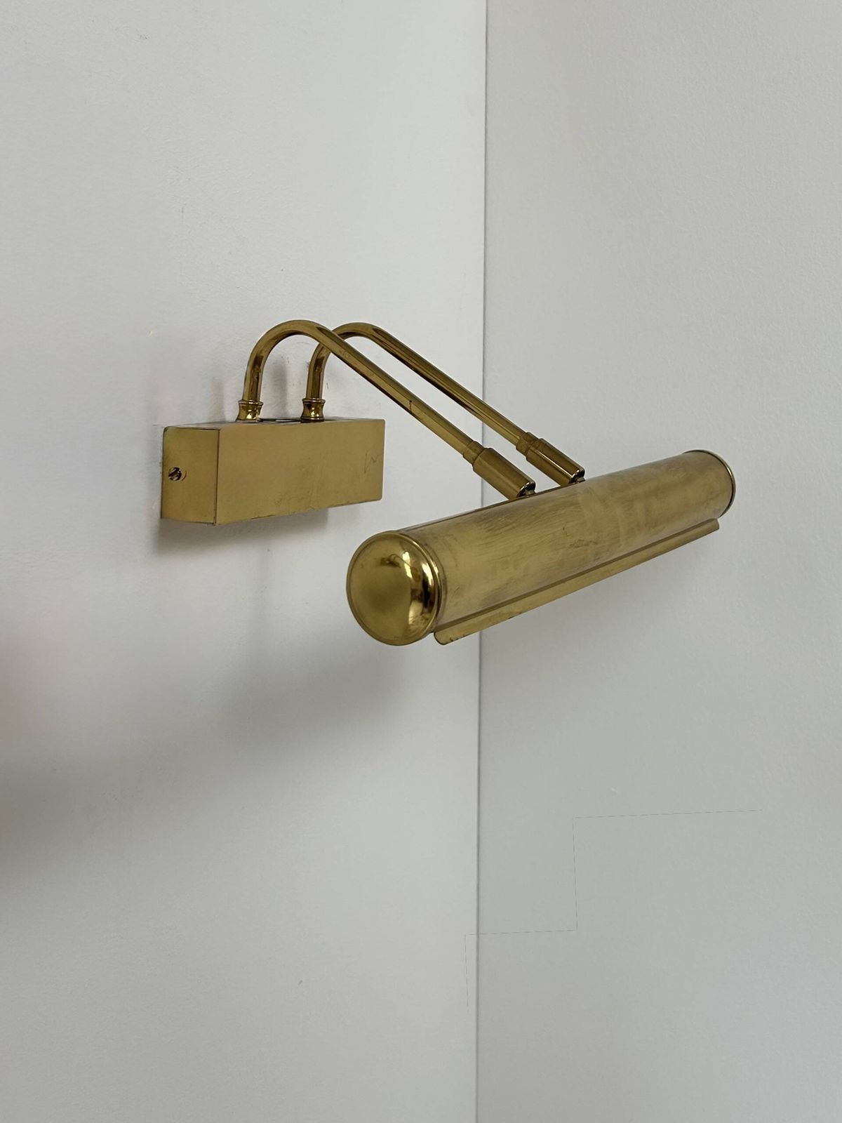 Pair Of Vintage Adjustable Wall Lights In Patinated Brass, France, 1970. photo buy