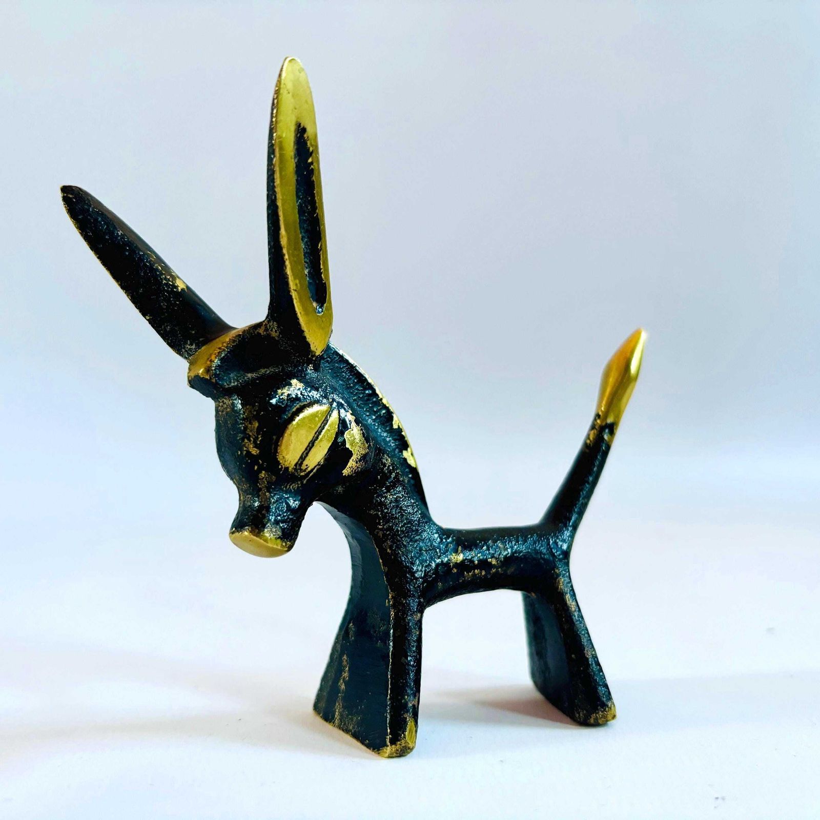 Walter Bosse Brass Donkey Figurine: Mid Century Modernist Design