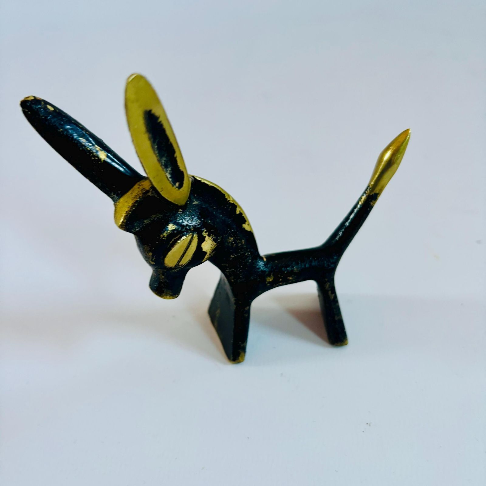 Walter Bosse Brass Donkey Figurine: Mid Century Modernist Design photo vinterior
