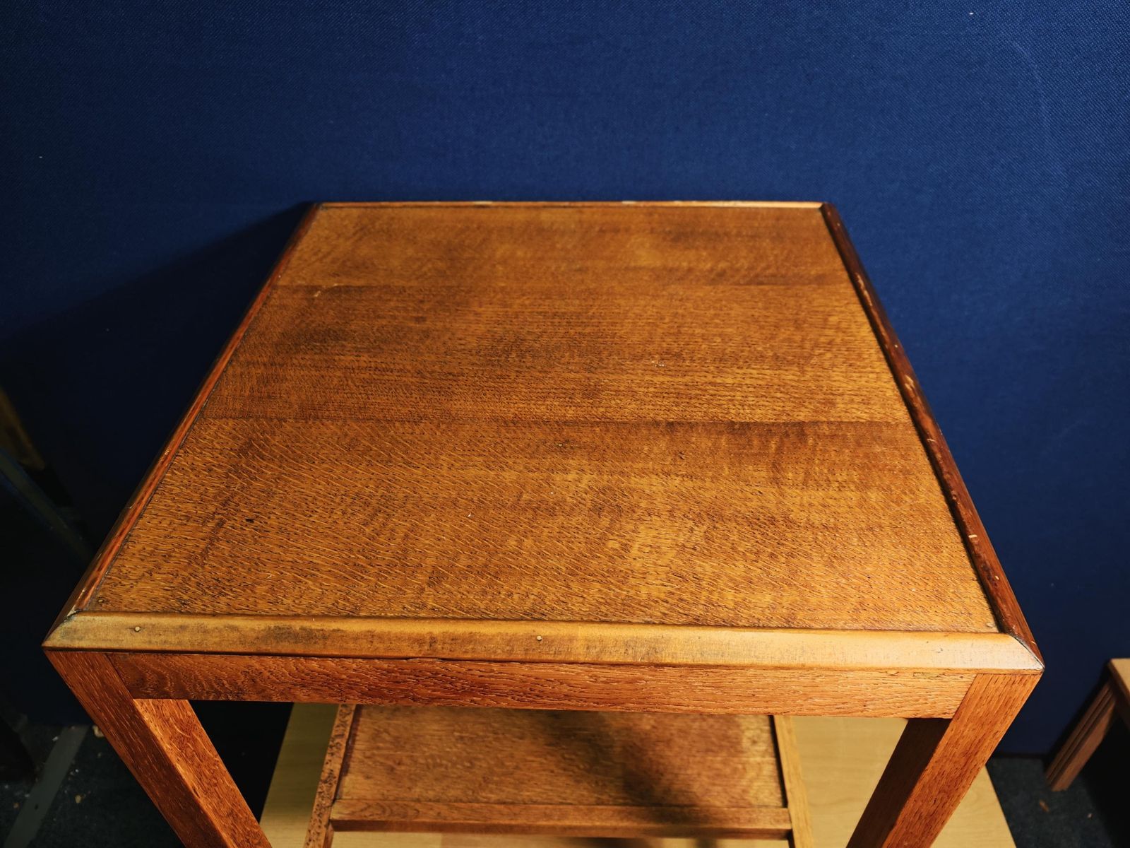 Vintage Square Mid Brown Table   1940s Wartime Government Utility Furniture Scheme   51cm Depth And Width   61cm Tall photo furniture