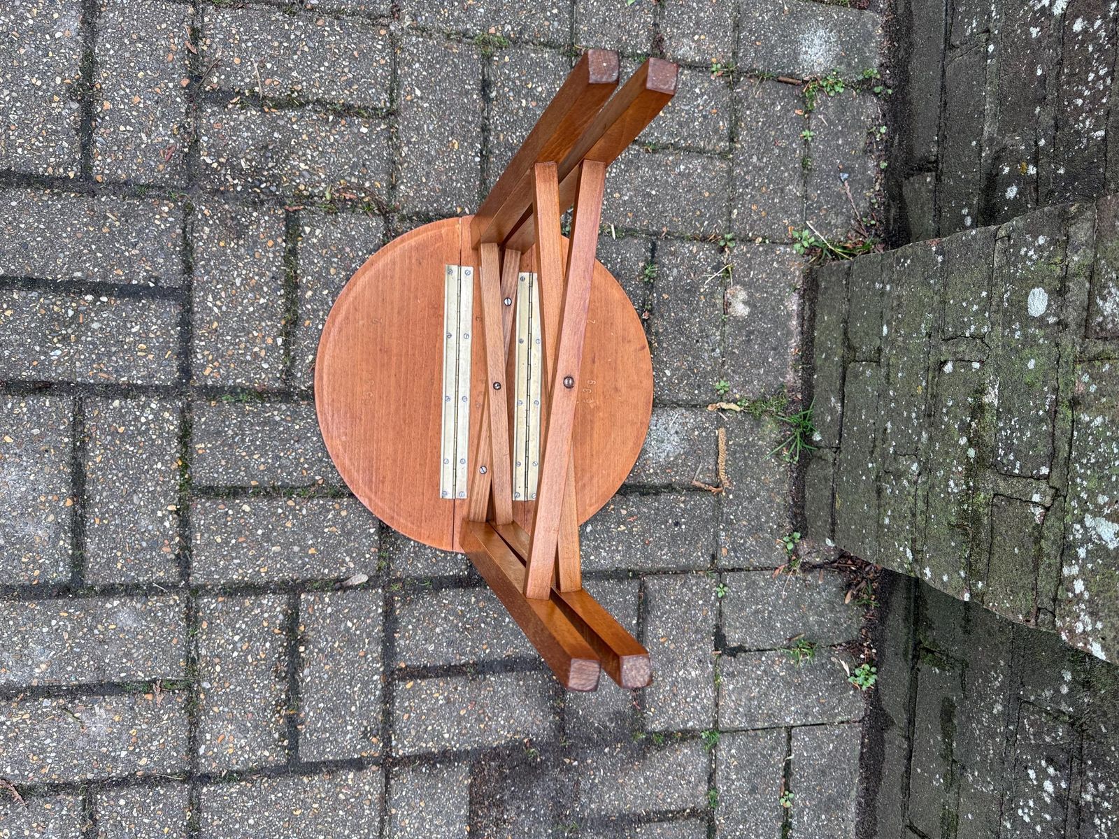 photo buy Vintage Retro Scandinavian Style Folding Side Table – Retro Teak Effect Mid Century Table (1)