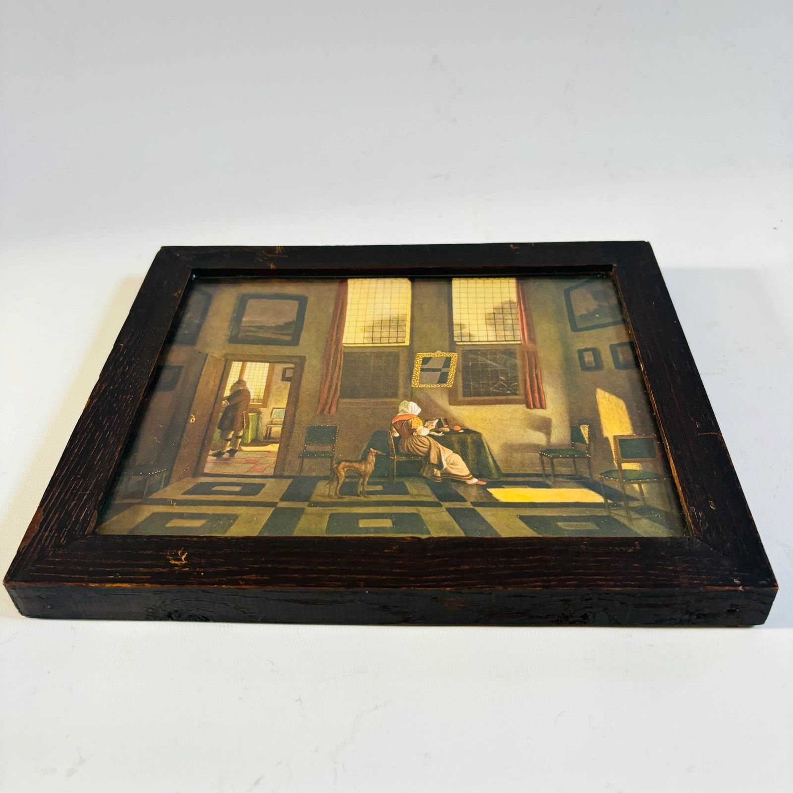Pieter Elinga "Woman Reading" Antique Print   Gladwell & Co London Framed photo buy
