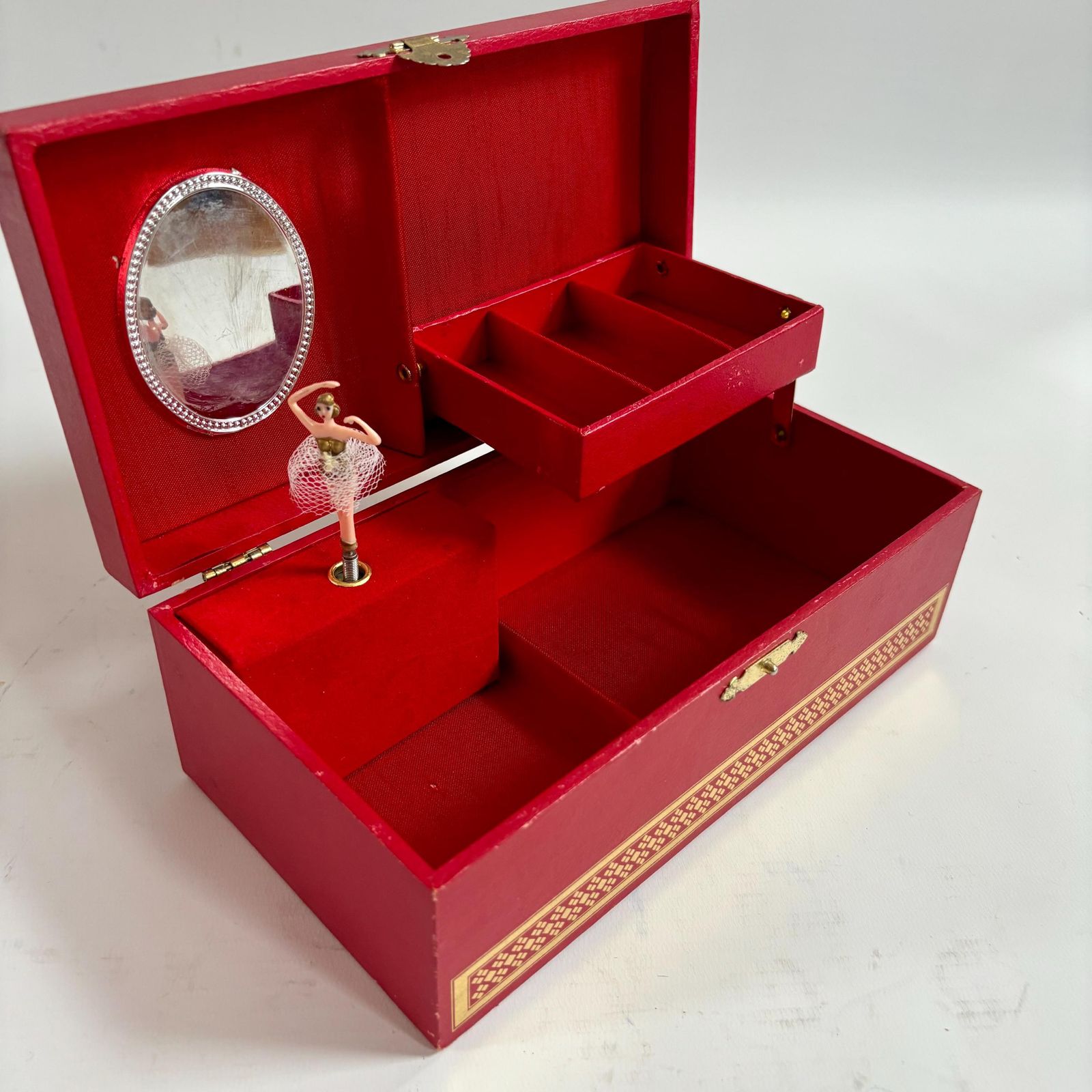 Vintage 1950s Japanese Laurel Musical Ballerina Jewelry Box  Music Very Slow/Reduced photo 75.0