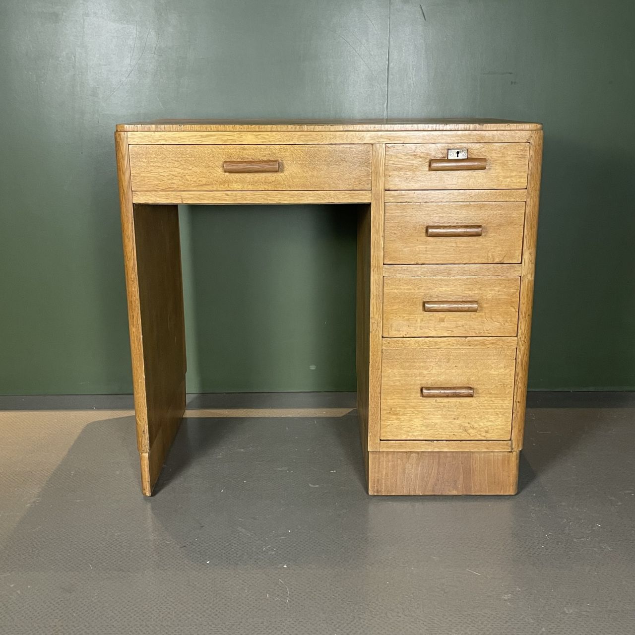 Art Deco Single Pedestal Wooden Desk photo furniture