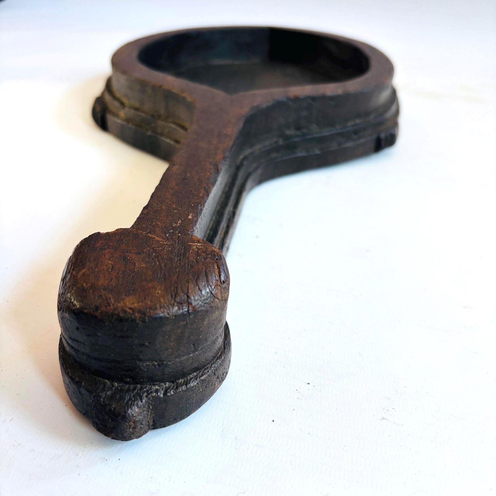 Antique Elm Wood Church Collection Tray: 1800s British Alms Tray photo furniture