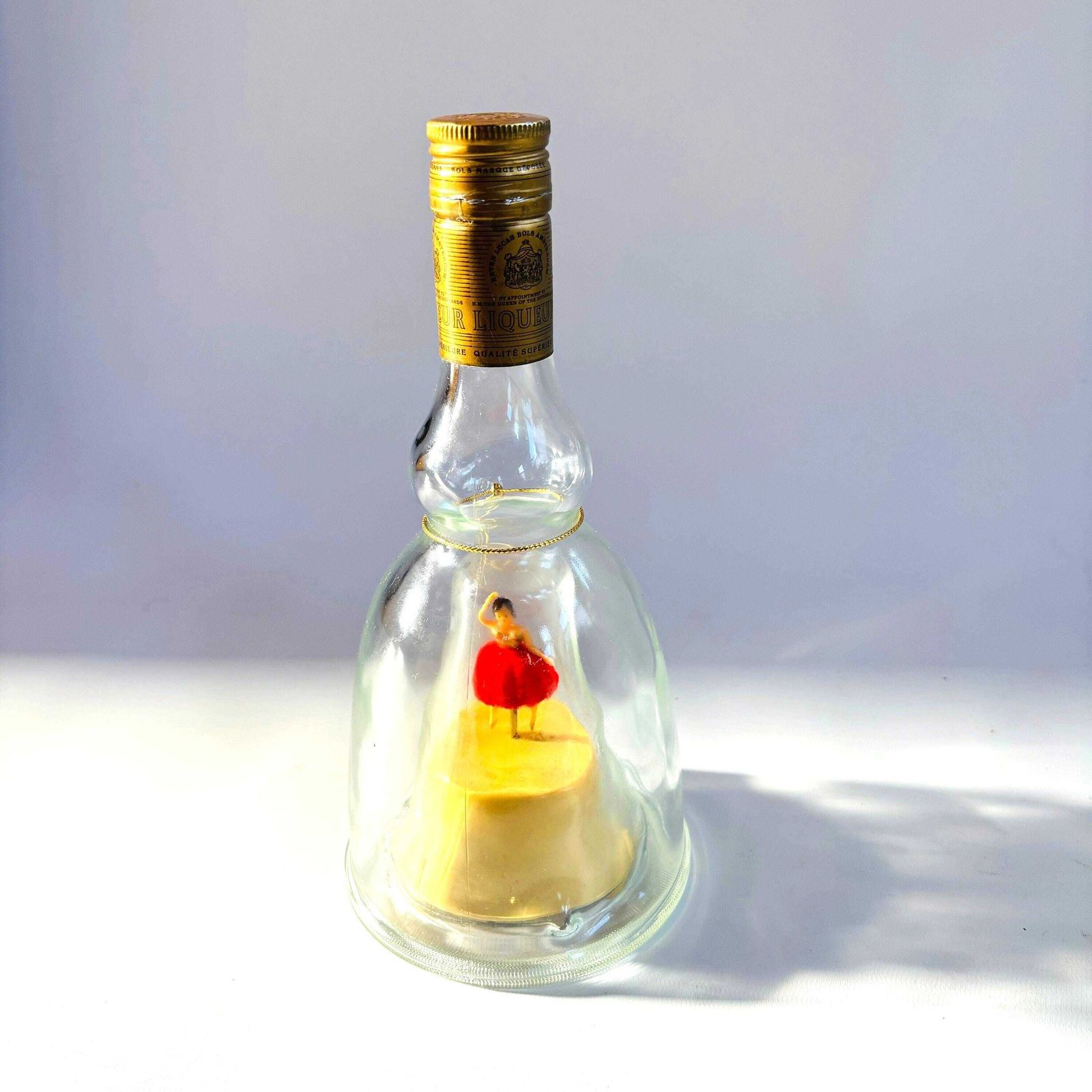 Vintage Lucas Bols Ballerina Music Bottle: Dutch Collectible With Red Tutu