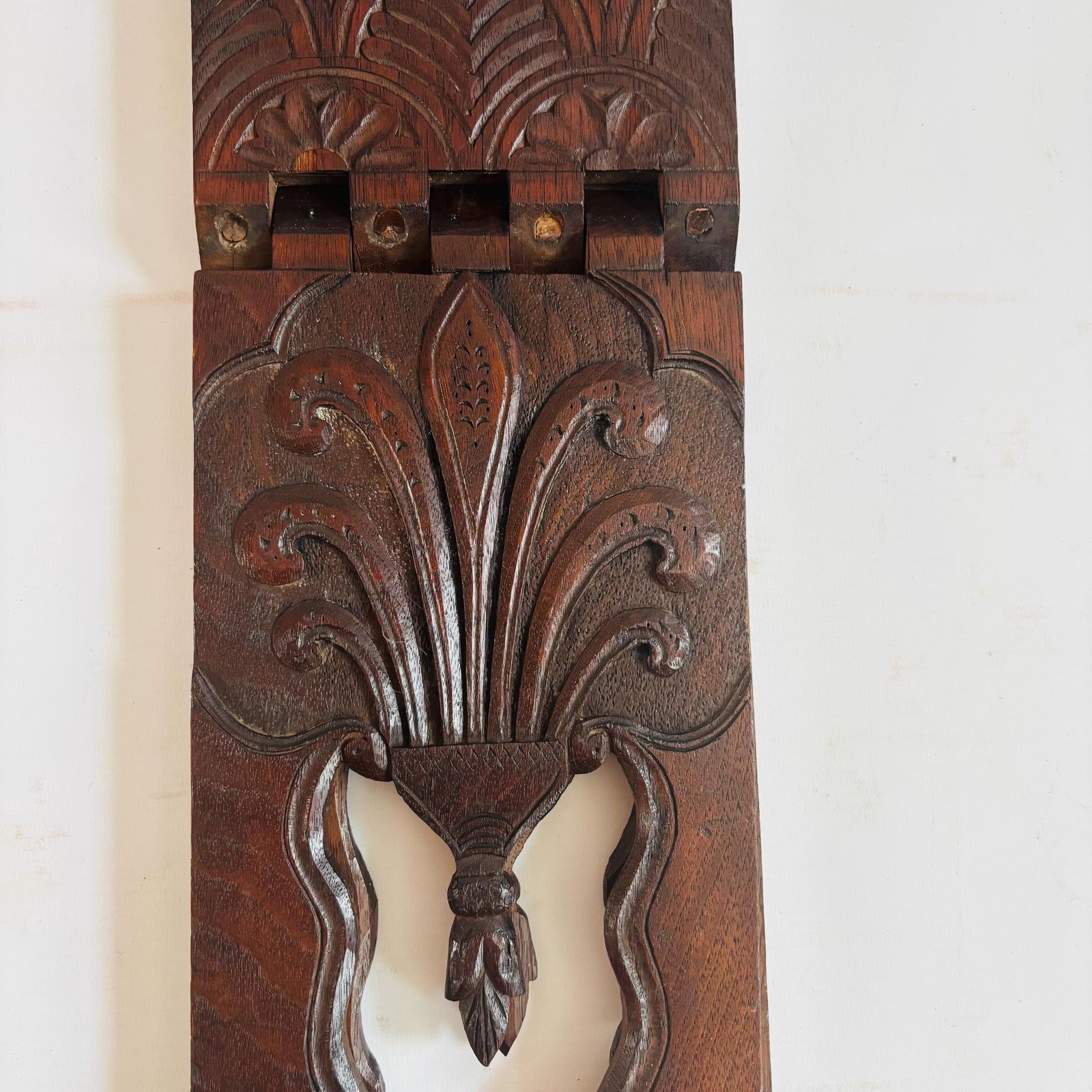 Antique Elm Wood Quran Stand: 19thc Anglo Indian Folding Lectern photo Home Decor