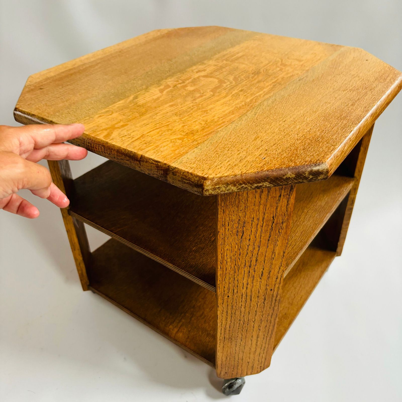 Antique Oak Art Deco Side Table Style :Heals Of London Mid Century Design photo furniture