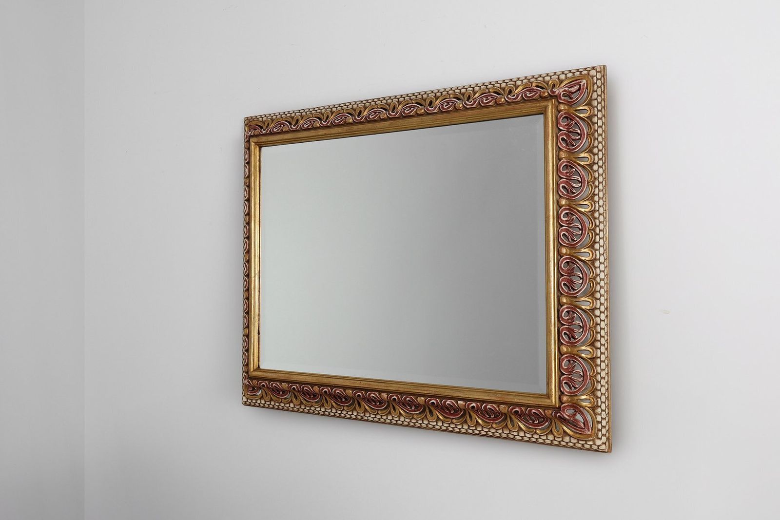Baroque Revival Firenze Mirror In Carved Wood, Italy, 1960s photo buy