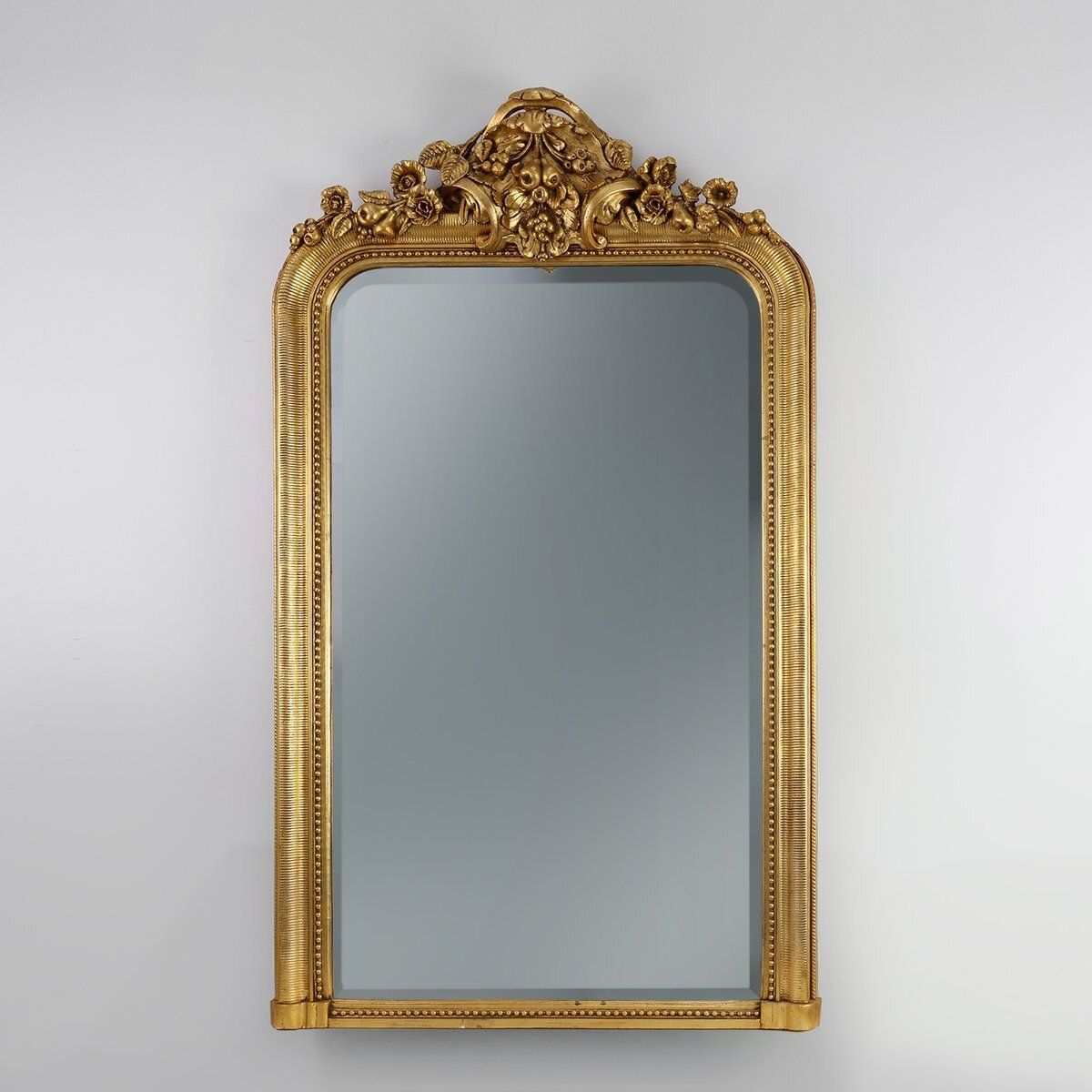 Baroque Mantel Mirror In Carved Wood And Gilded Plaster, France, 1850s