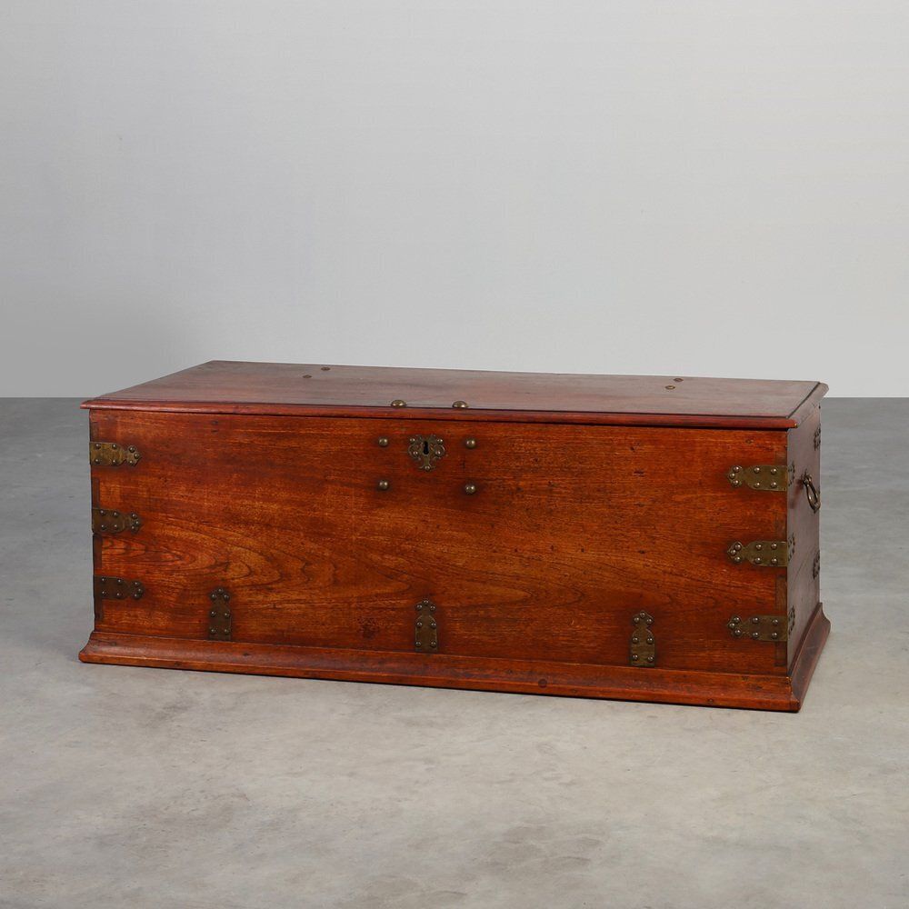 Antique 19th Century Dutch Teak Blanket Chest, Netherlands