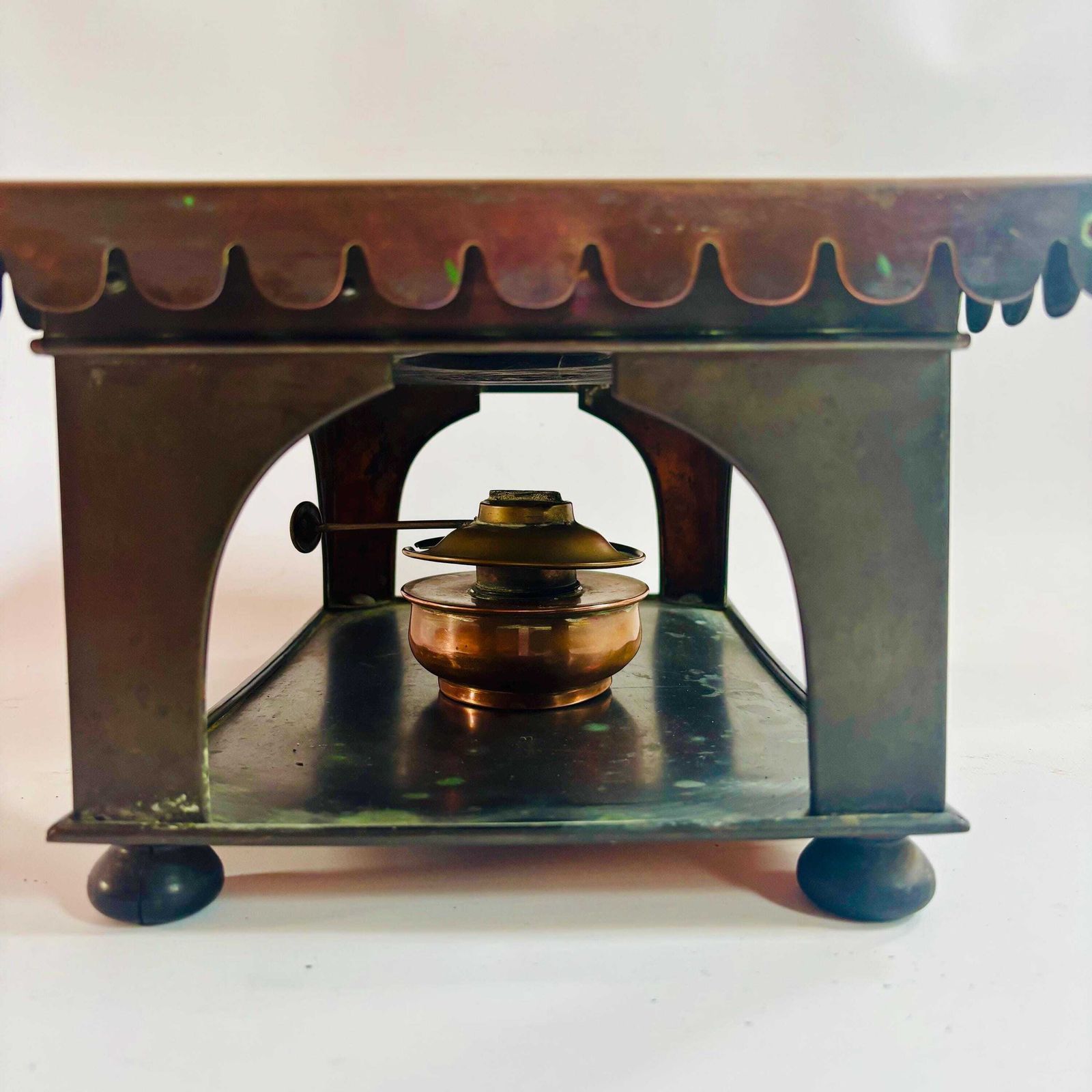 Antique Copper Chafing Dish Stand, Alexr. Boyd London, Arts & Crafts Era
