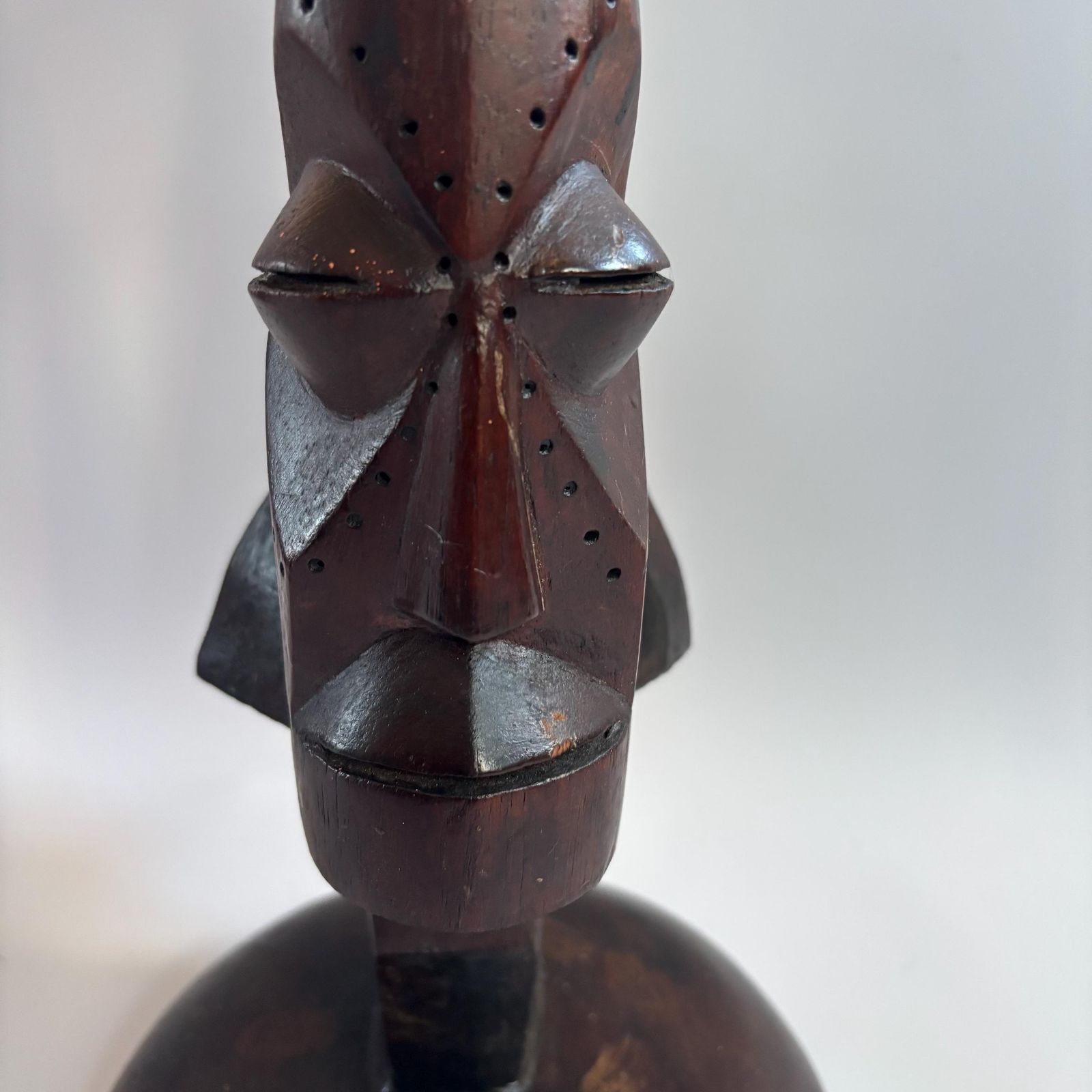 Antique Tonga Ebony Wood Stand: 1950s African Shaman Carved Plant Stand photo for sale