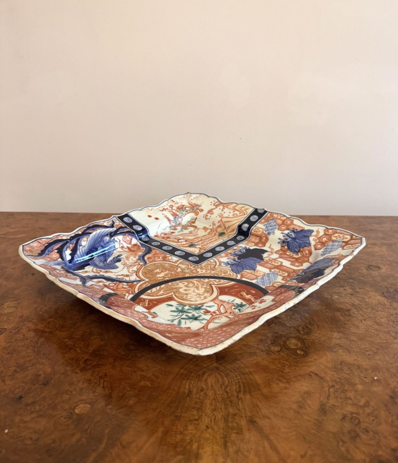 Fantastic Quality Large Antique Japanese Imari Square Plate photo for sale
